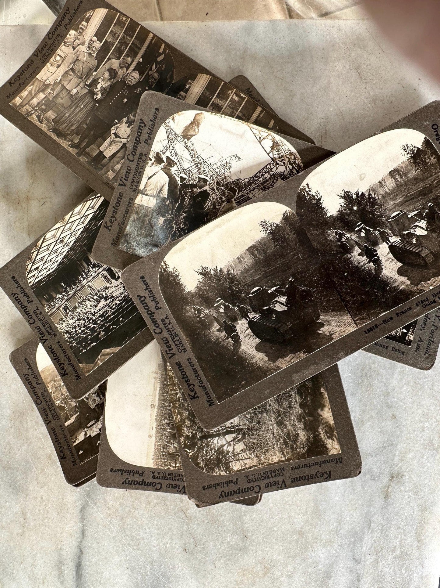 Antique Set of Ten (10) 1900s Keystone Stereoviews WWI War Images