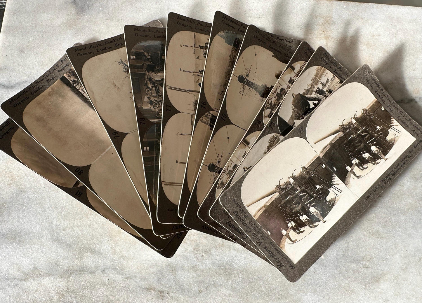 Antique Set of Ten (10) 1900s Keystone Stereoviews WWI War Images