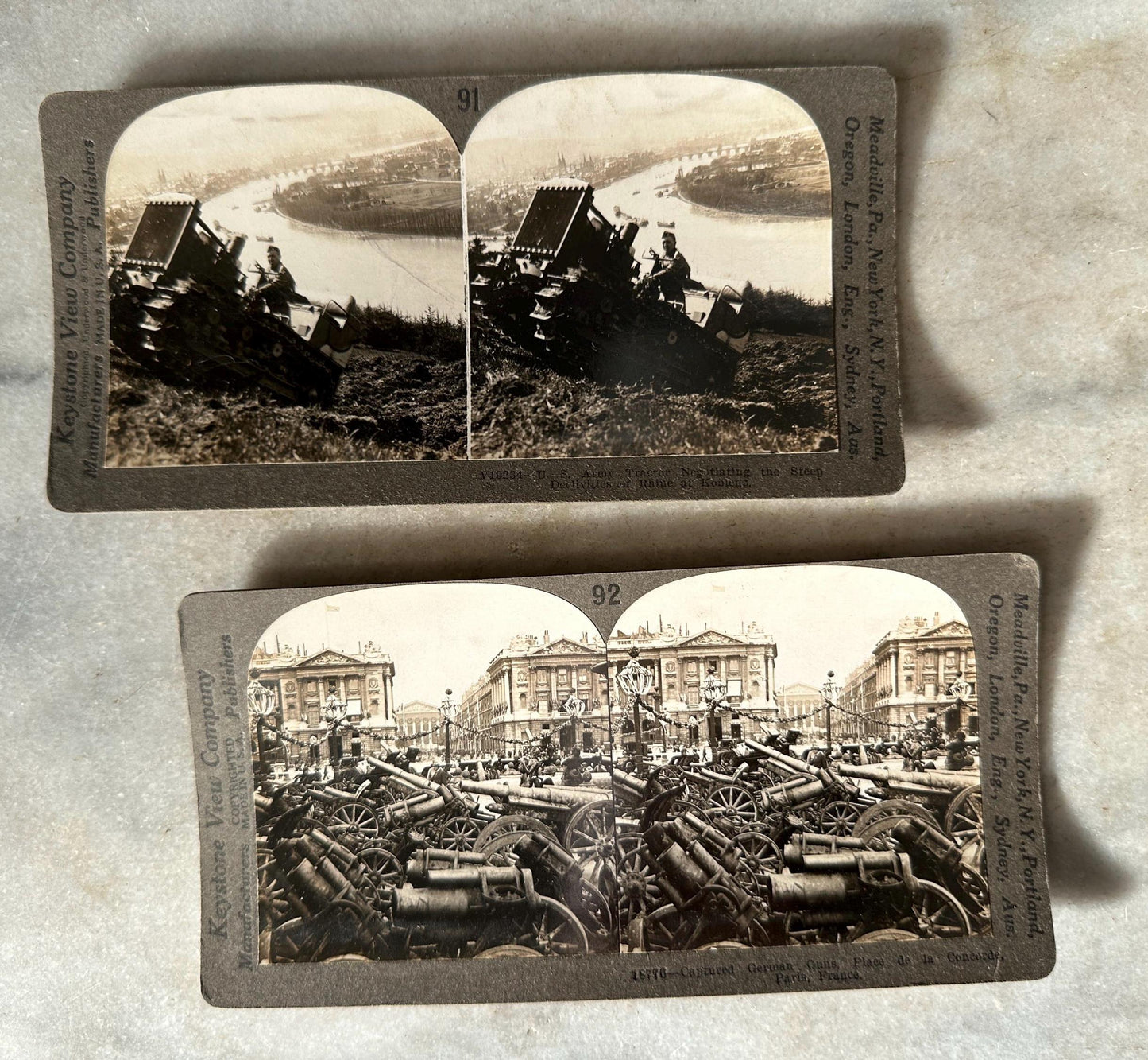 Antique Set of Ten (10) 1900s Keystone Stereoviews WWI War Images