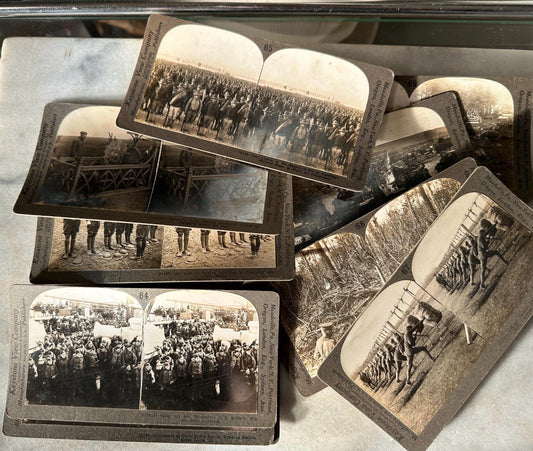 Antique Set of Ten (10) 1900s Keystone Stereoviews WWI War Images