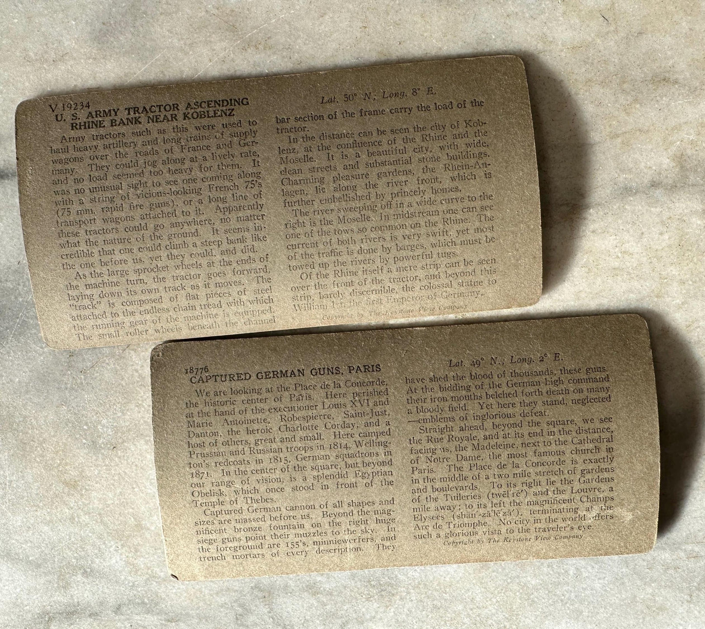 Antique Set of Ten (10) 1900s Keystone Stereoviews WWI War Images