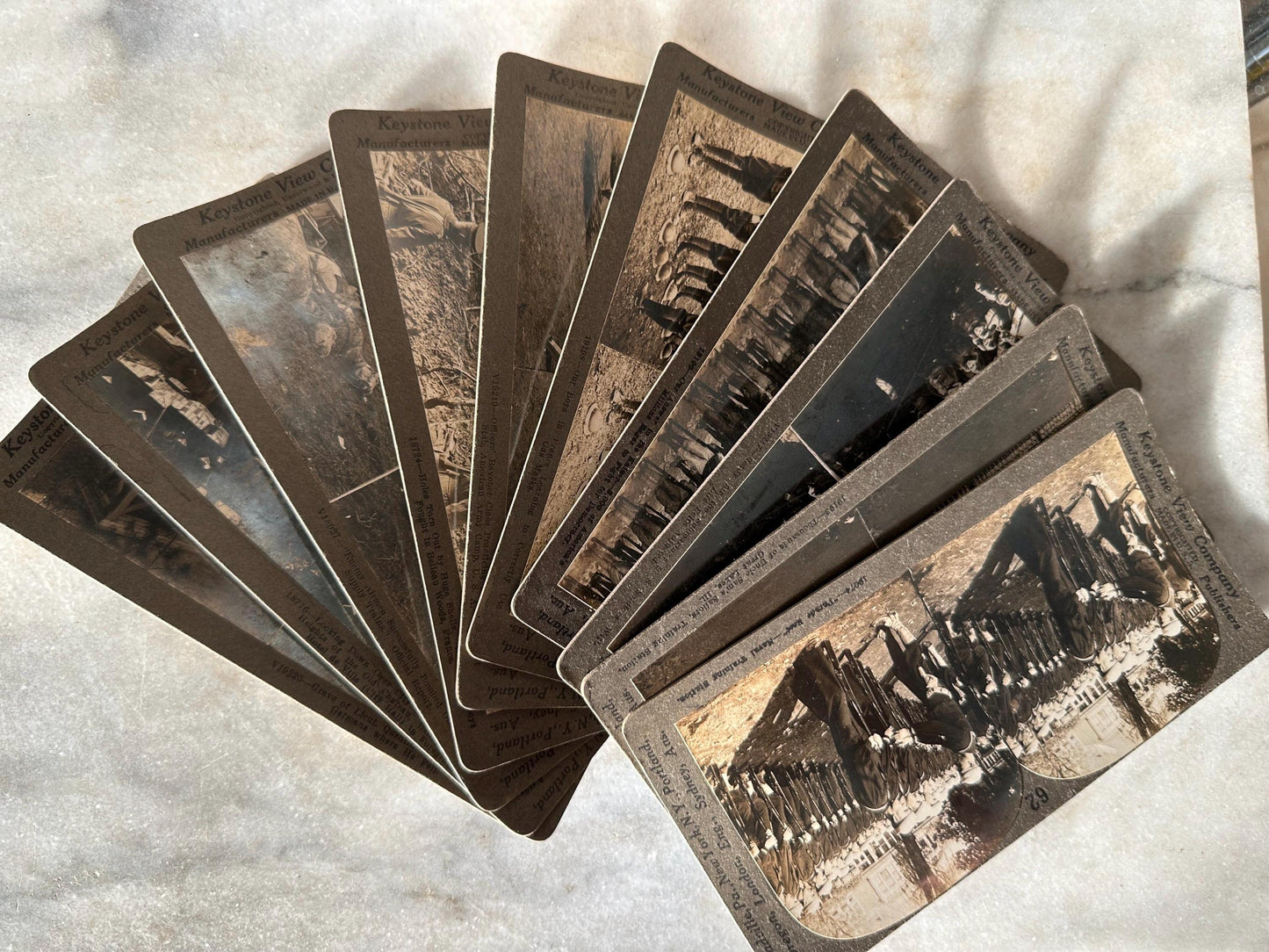 Antique Set of Ten (10) 1900s Keystone Stereoviews WWI War Images
