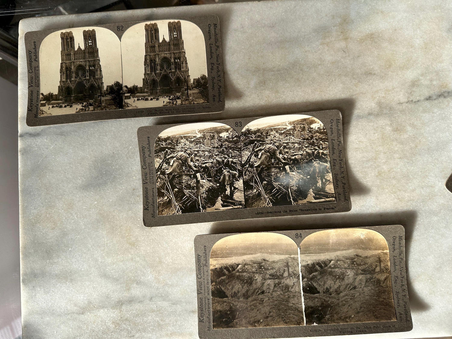 Antique Set of Ten (10) 1900s Keystone Stereoviews WWI War Images