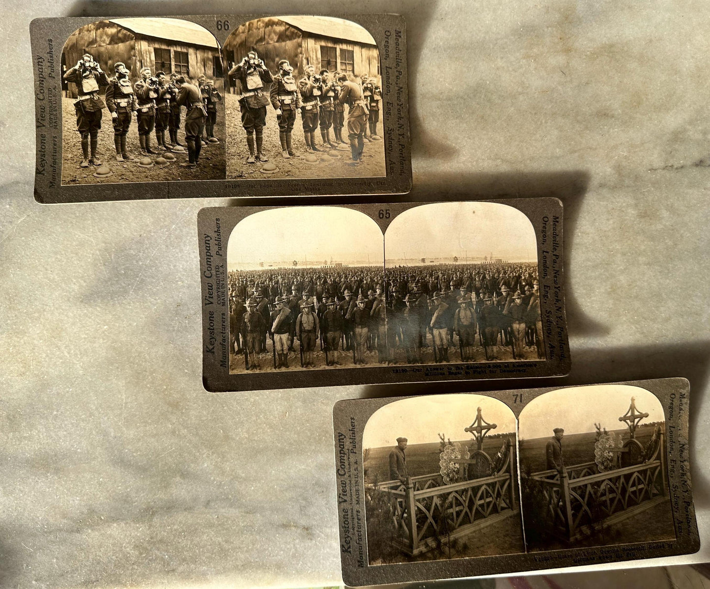 Antique Set of Ten (10) 1900s Keystone Stereoviews WWI War Images