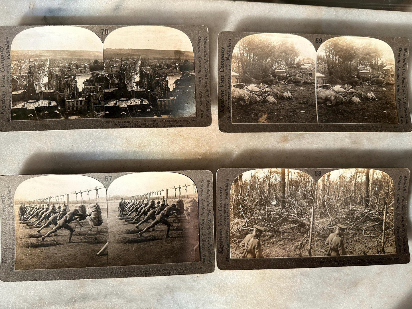 Antique Set of Ten (10) 1900s Keystone Stereoviews WWI War Images