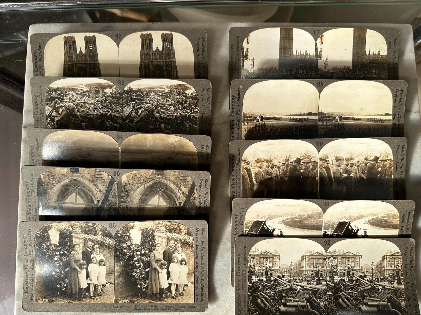 Antique Set of Ten (10) 1900s Keystone Stereoviews WWI War Images