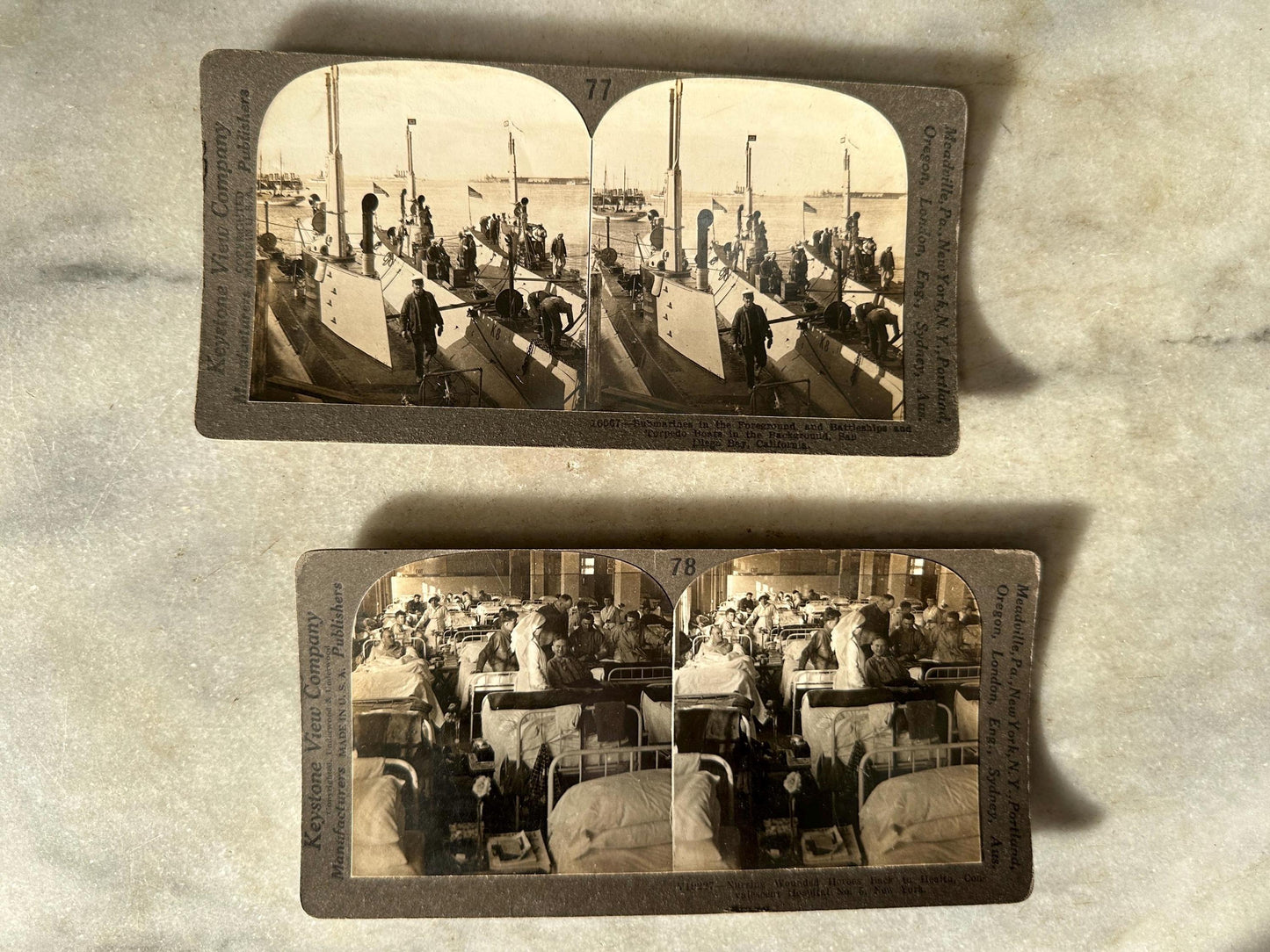Antique Set of Ten (10) 1900s Keystone Stereoviews WWI War Images