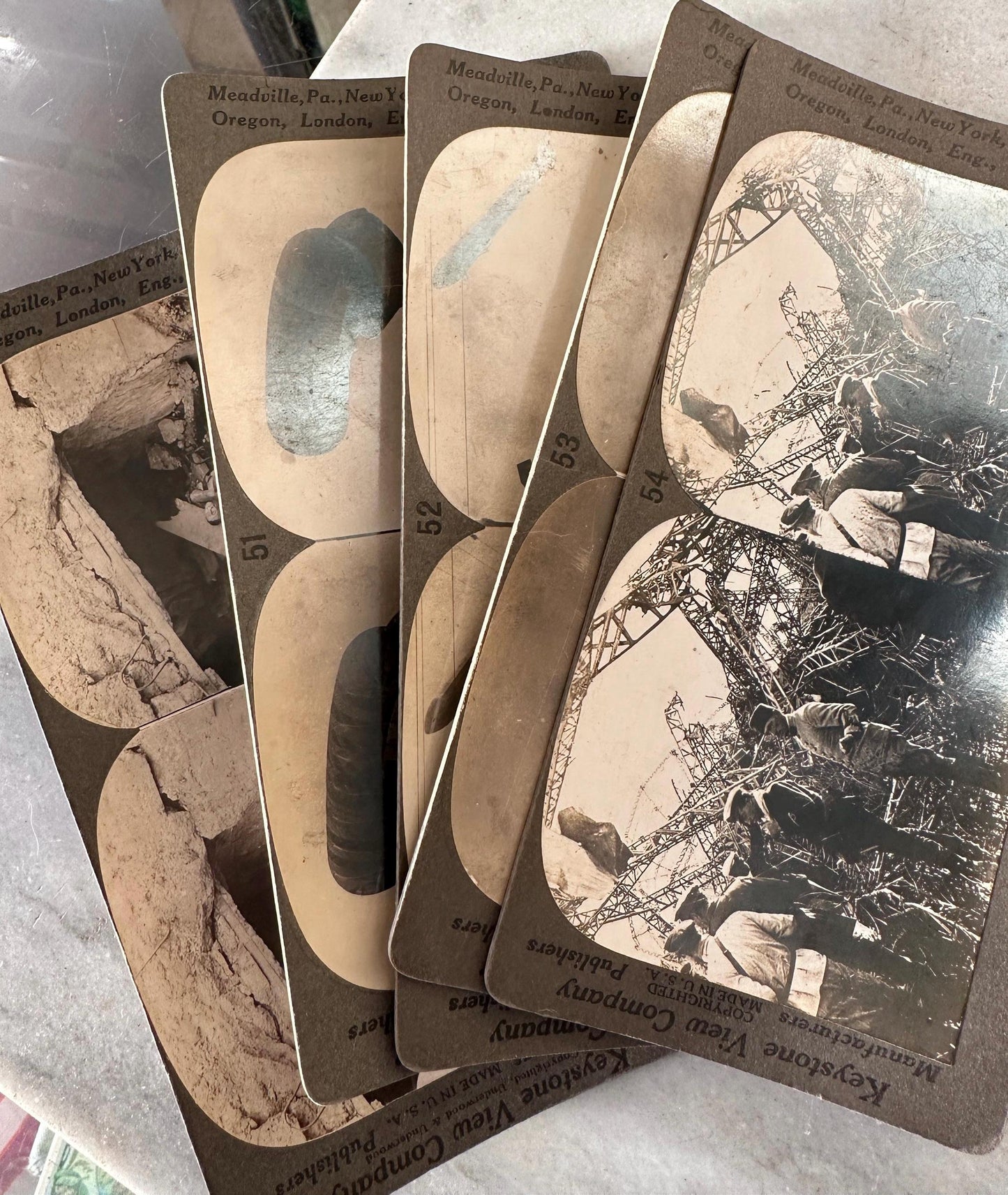 Antique Set of Ten (10) 1900s Keystone Stereoviews WWI War Images