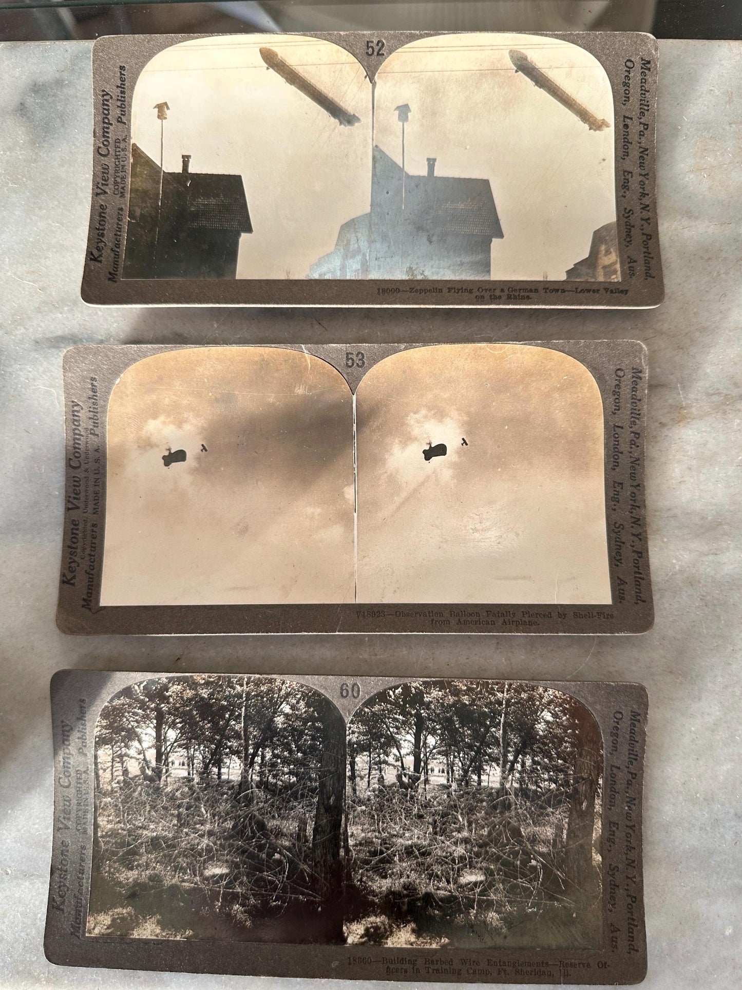 Antique Set of Ten (10) 1900s Keystone Stereoviews WWI War Images
