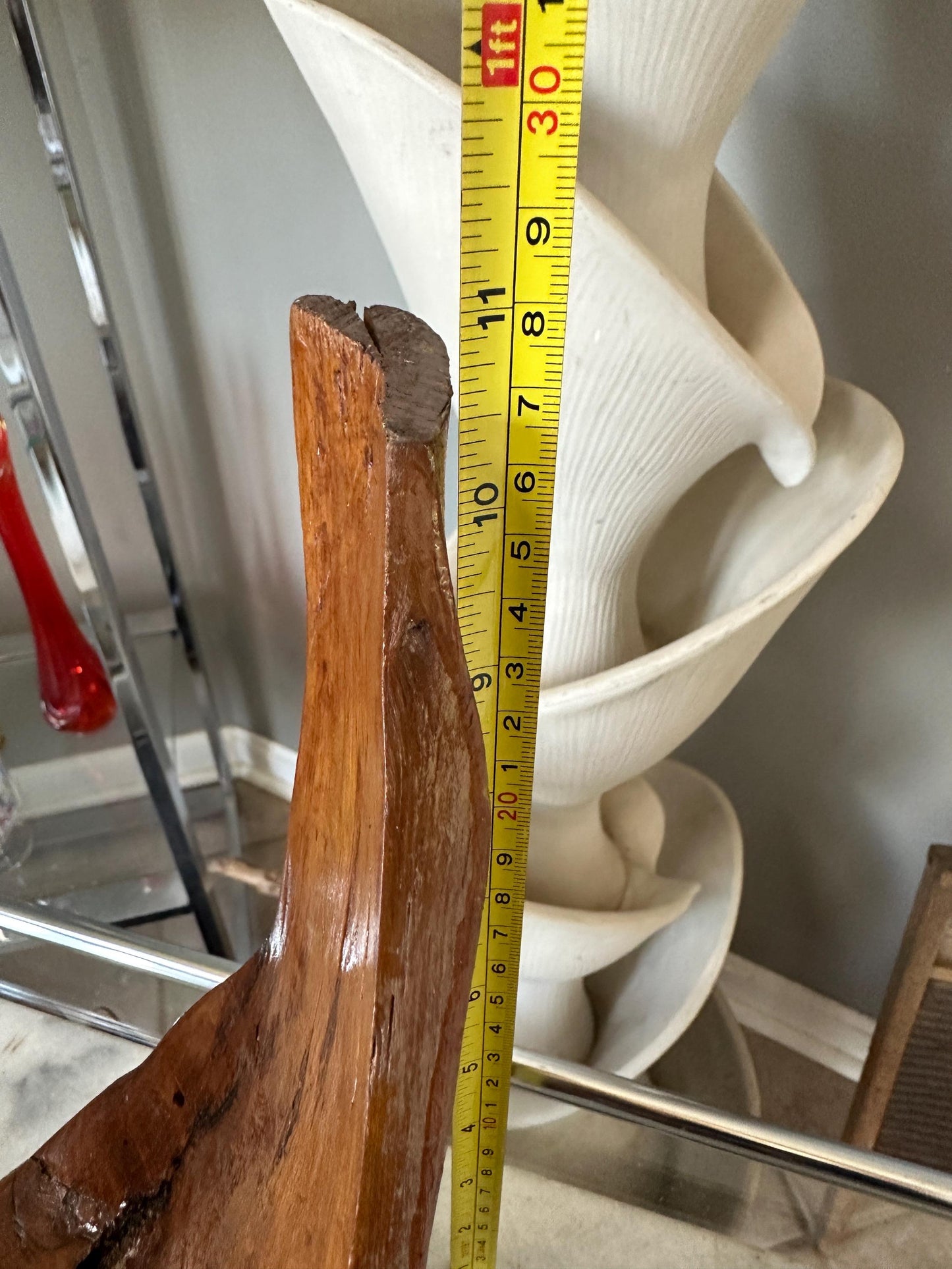 Large Varnished Driftwood Centerpiece: Rustic Coastal Table Art