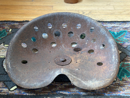 Vintage Antique Rusty Tractor Seat – Farmhouse Salvage, Industrial Decor, 21” Wide x 5” High