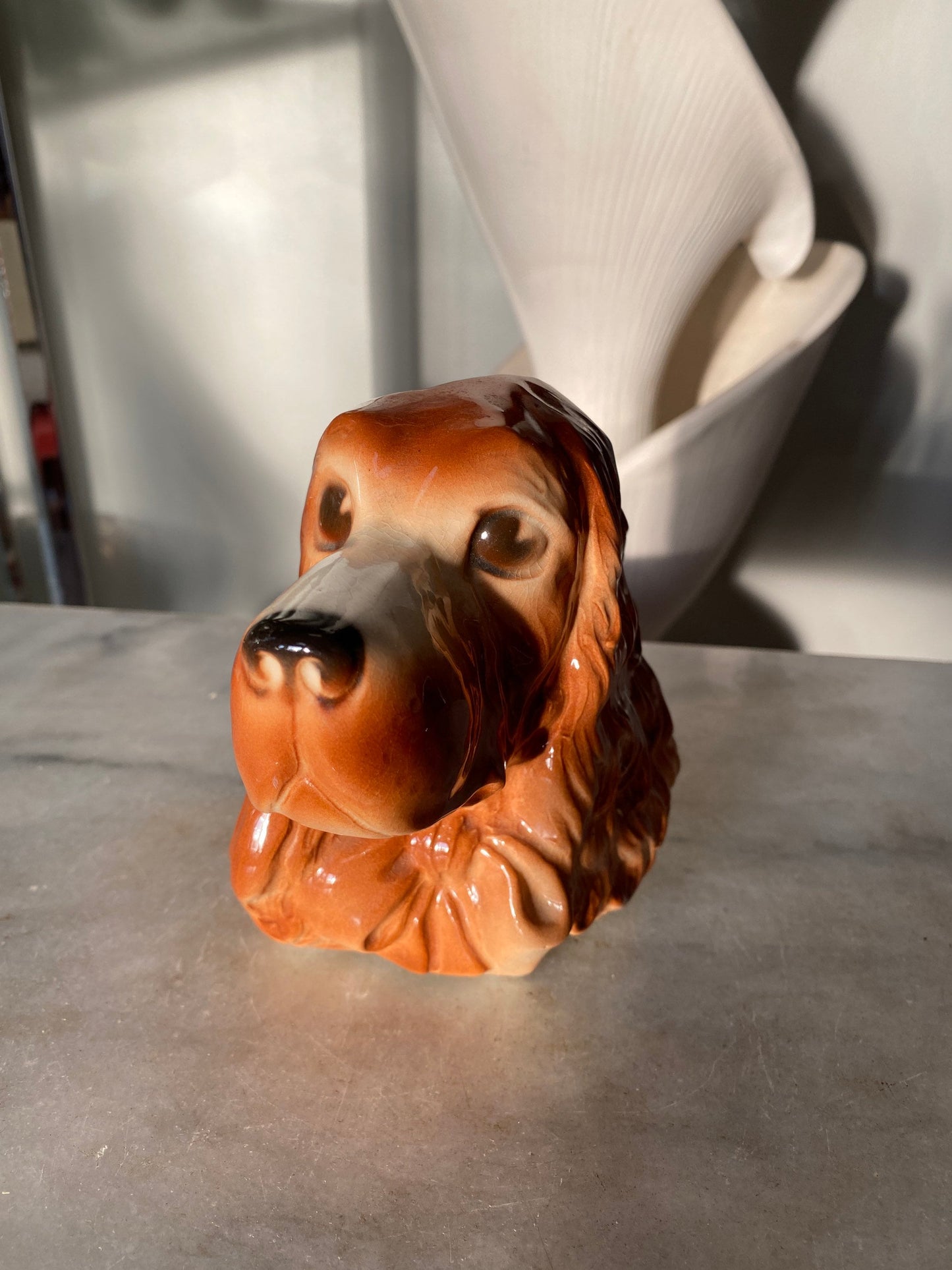 Royal Copley Cocker Spaniel Wall Pocket Vase Planter Ceramic Vintage Dog