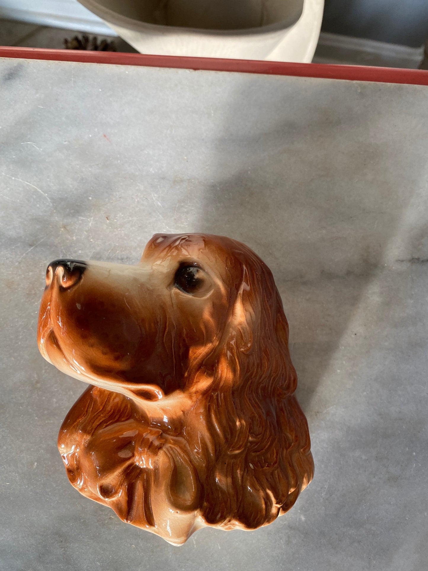 Royal Copley Cocker Spaniel Wall Pocket Vase Planter Ceramic Vintage Dog