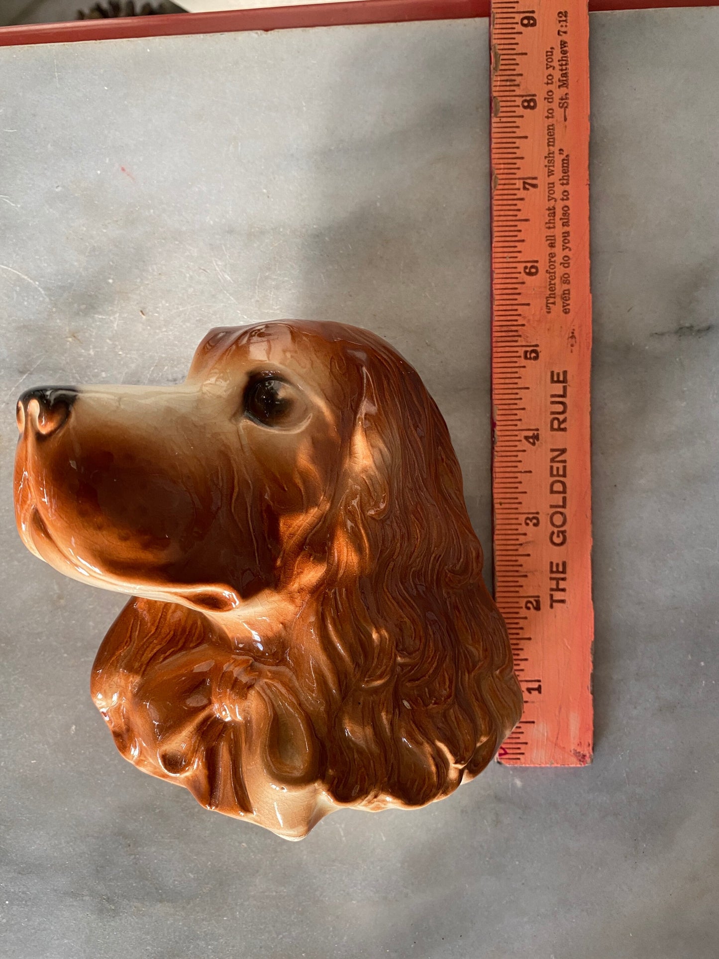 Royal Copley Cocker Spaniel Wall Pocket Vase Planter Ceramic Vintage Dog