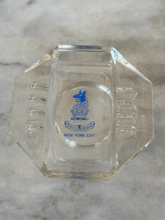 Vintage Hotel Edison Ashtray: Mid-Century NYC Memorabilia
