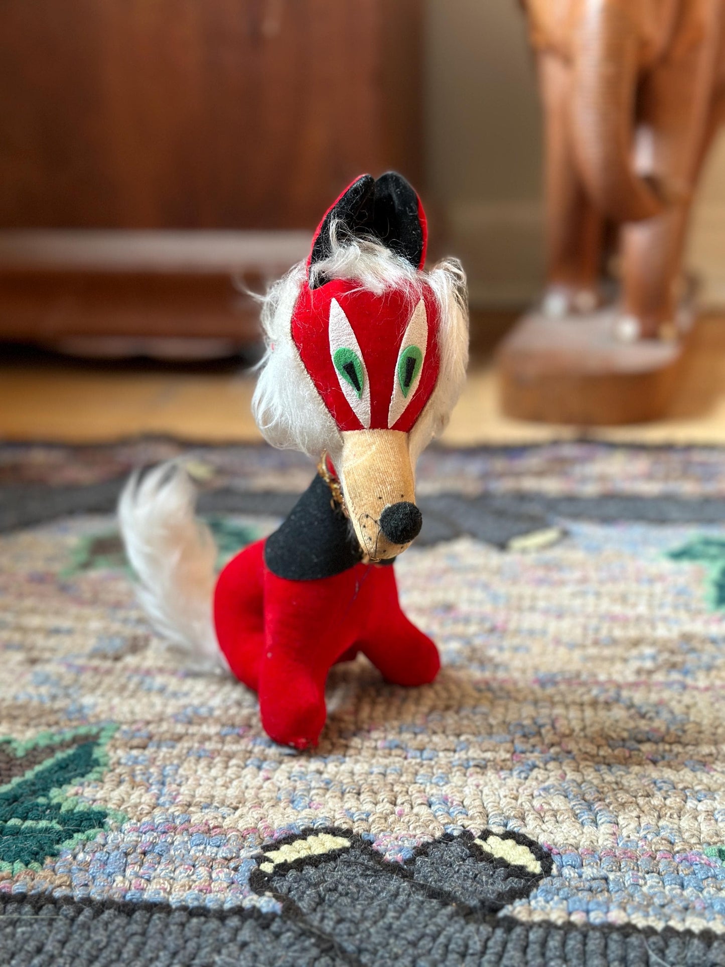 1960s Japanese Red Fox Plush - DREAM PET Style Retro Decor