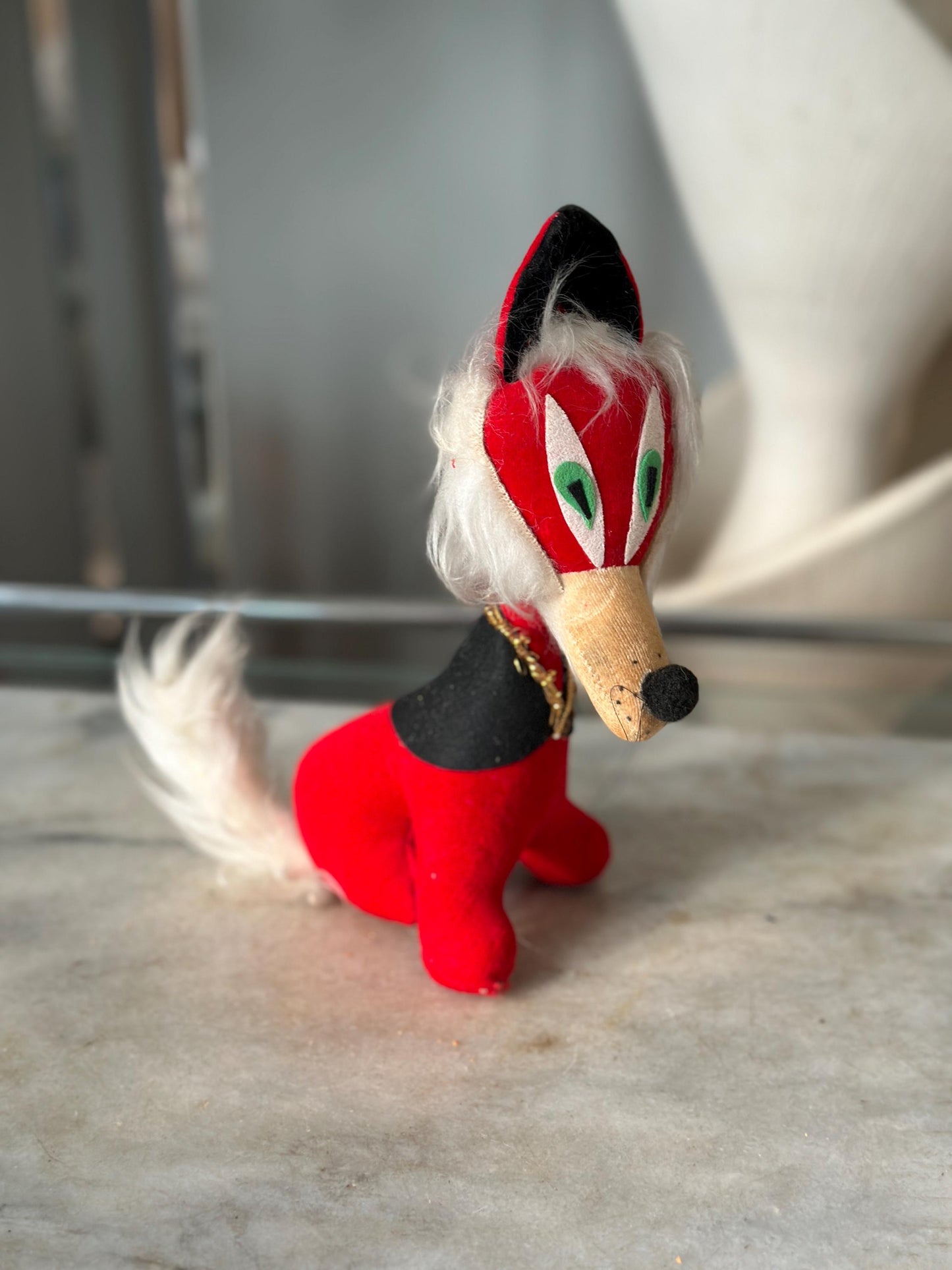 1960s Japanese Red Fox Plush - DREAM PET Style Retro Decor