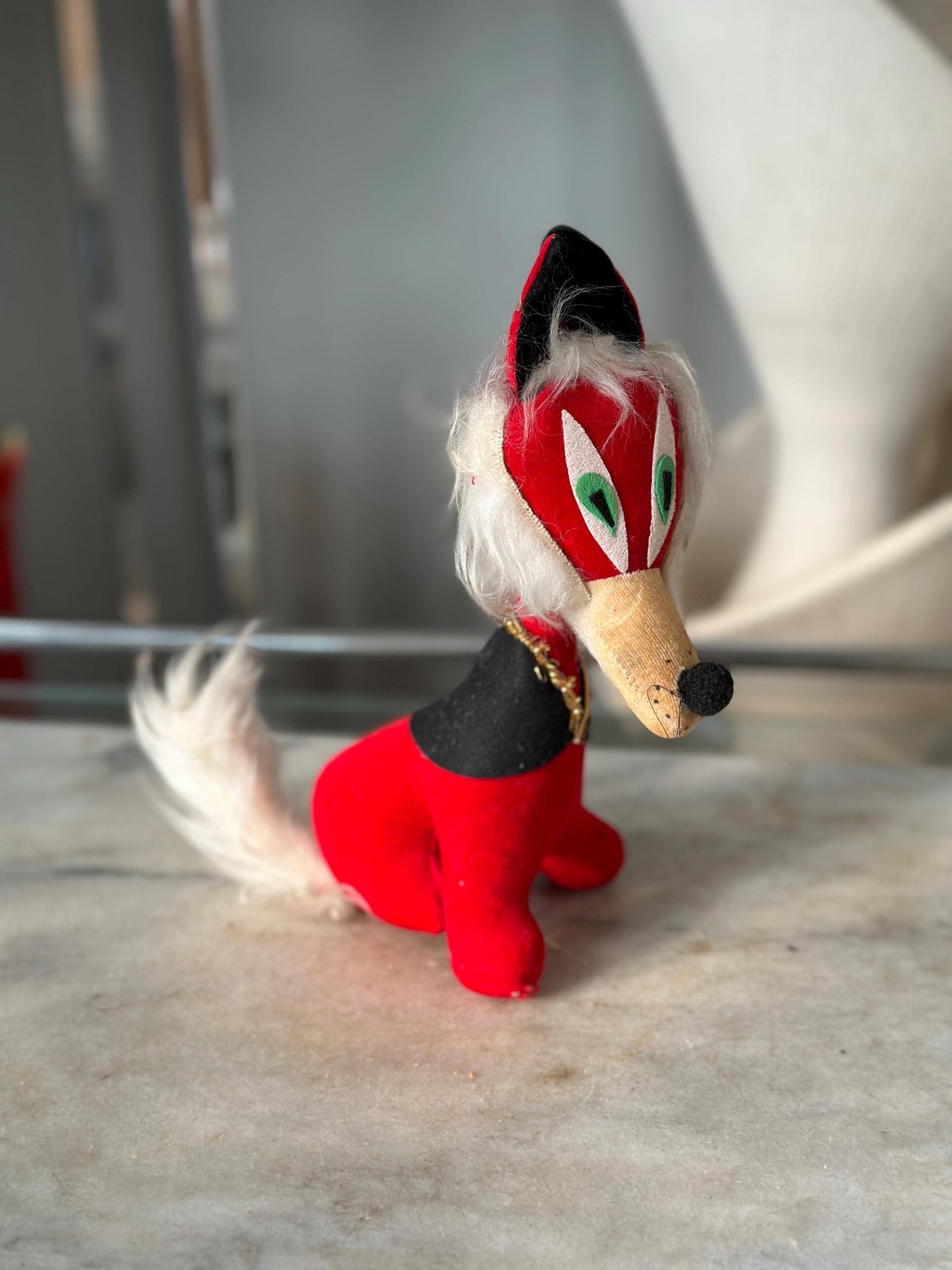 1960s Japanese Red Fox Plush - DREAM PET Style Retro Decor