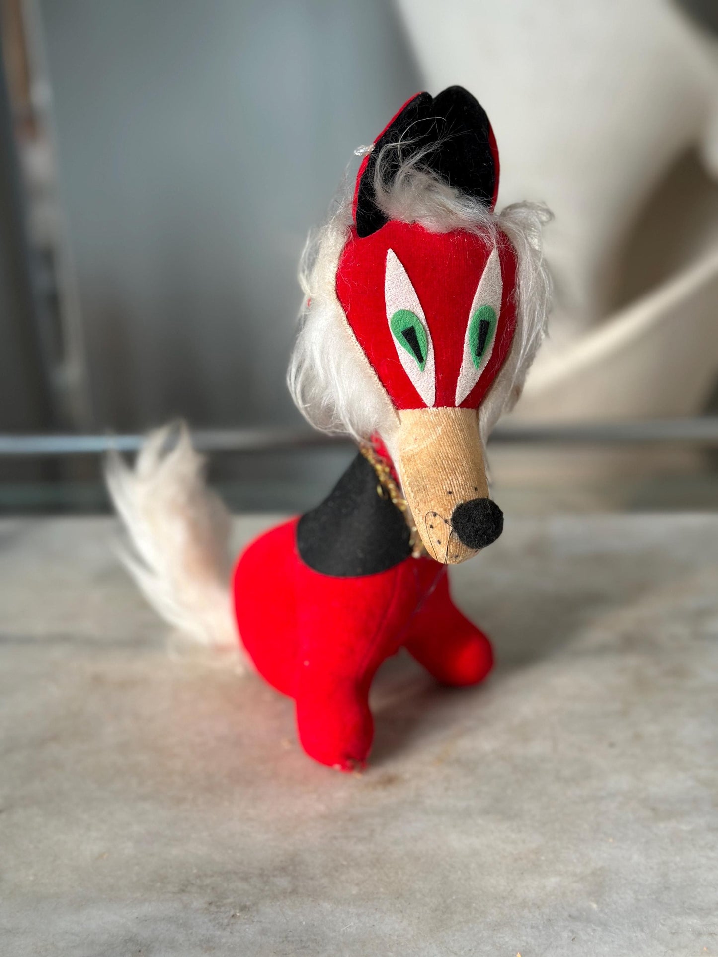 1960s Japanese Red Fox Plush - DREAM PET Style Retro Decor