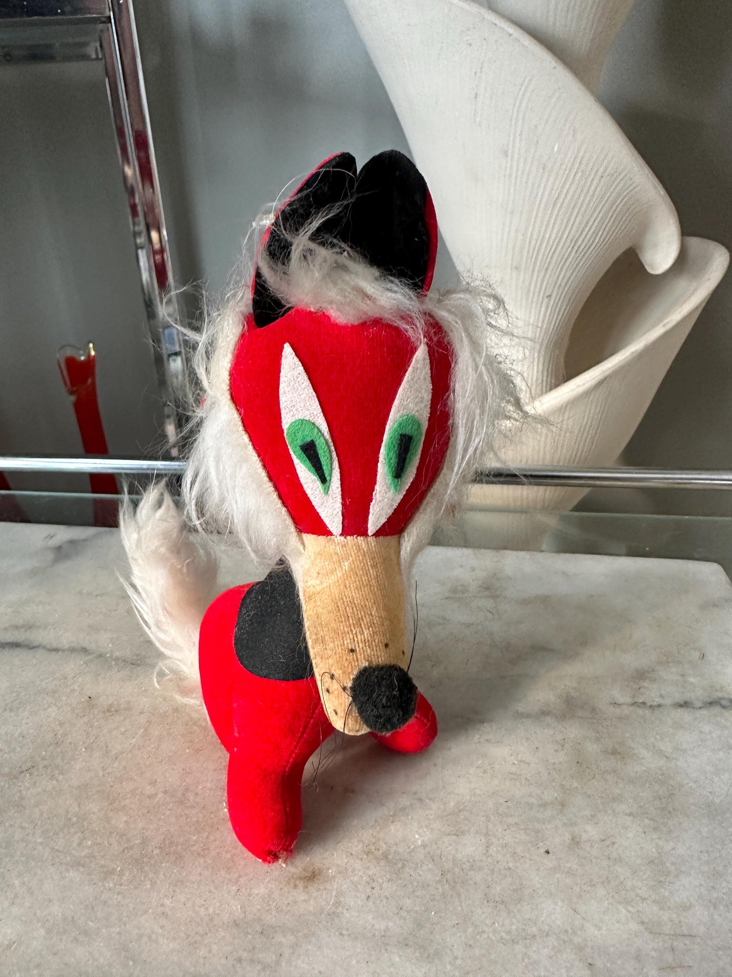 1960s Japanese Red Fox Plush - DREAM PET Style Retro Decor