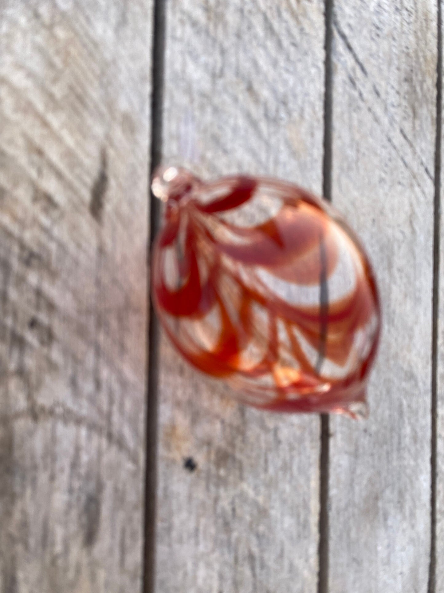 Vintage MOMA Hand Blown Art Glass Ornament | Amber Art Glass Ornament