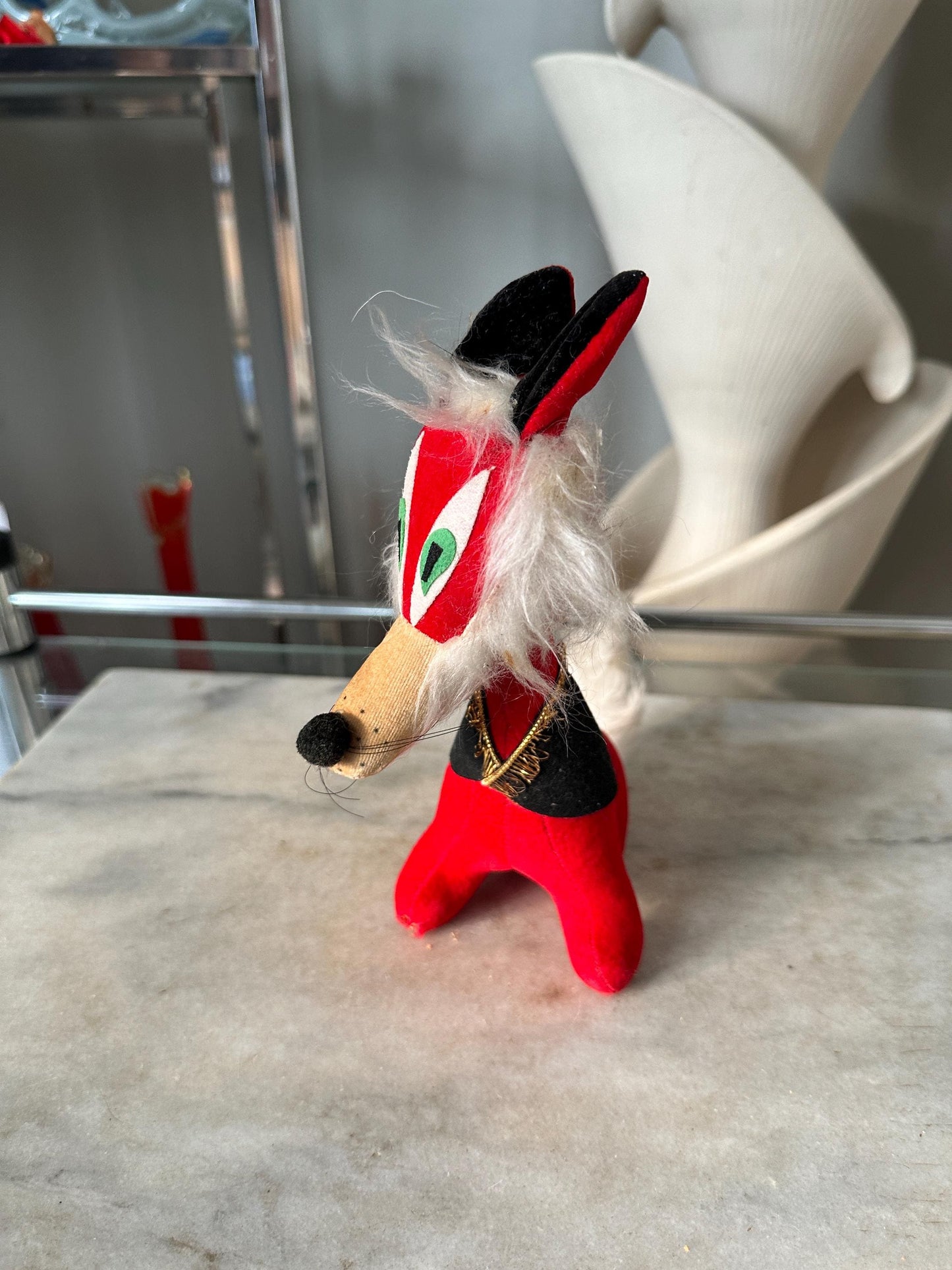 1960s Japanese Red Fox Plush - DREAM PET Style Retro Decor