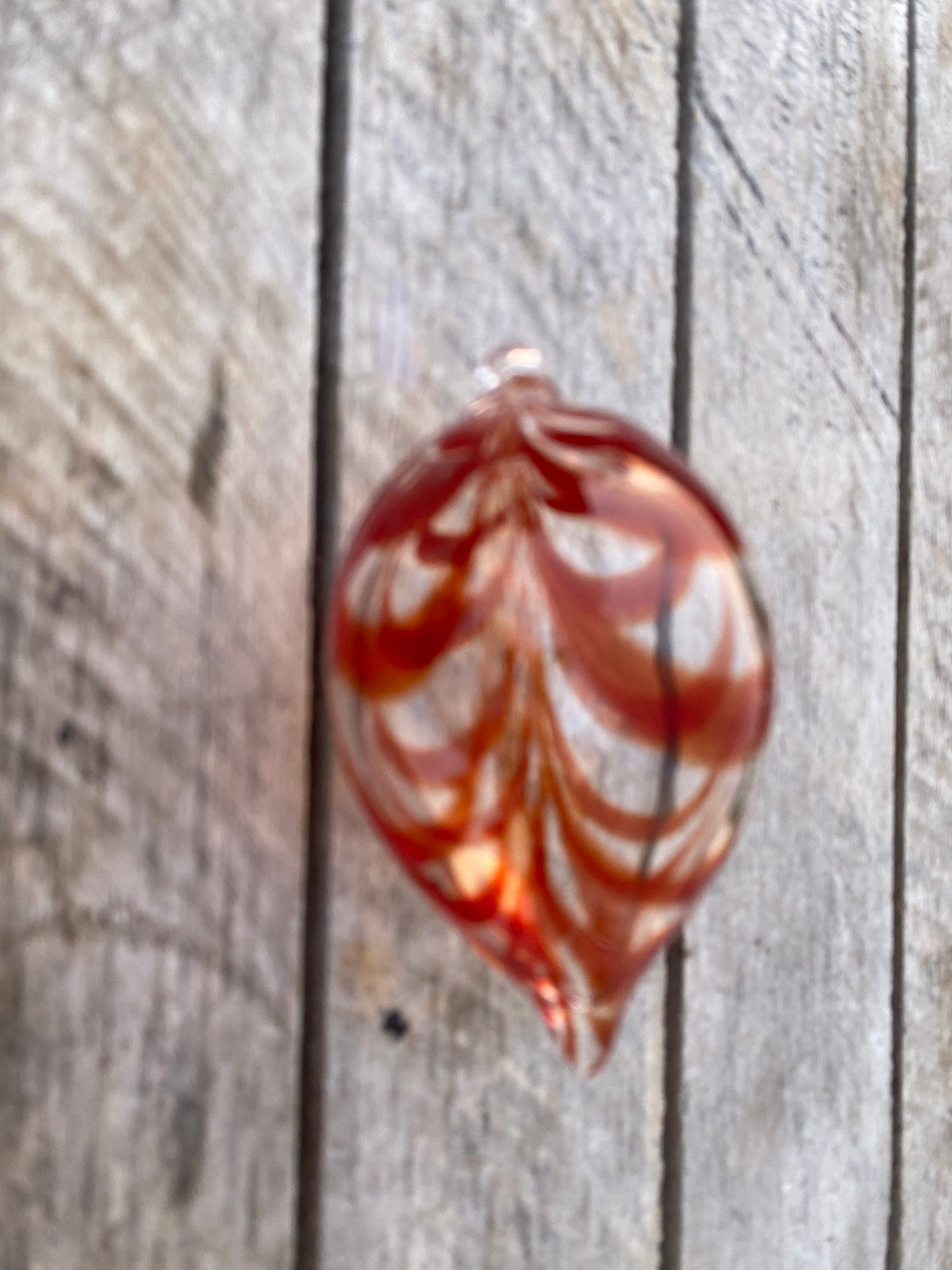 Vintage MOMA Hand Blown Art Glass Ornament | Amber Art Glass Ornament