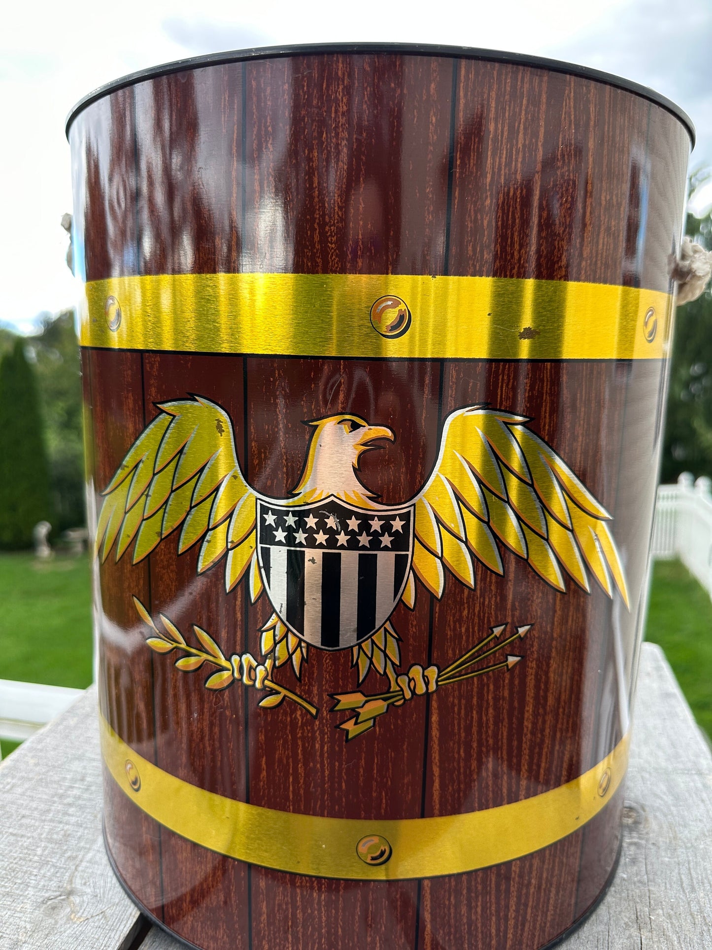Vintage 1967 Metal Eagle Drum Cooler – Retro Carry Cooler, Movie Prop