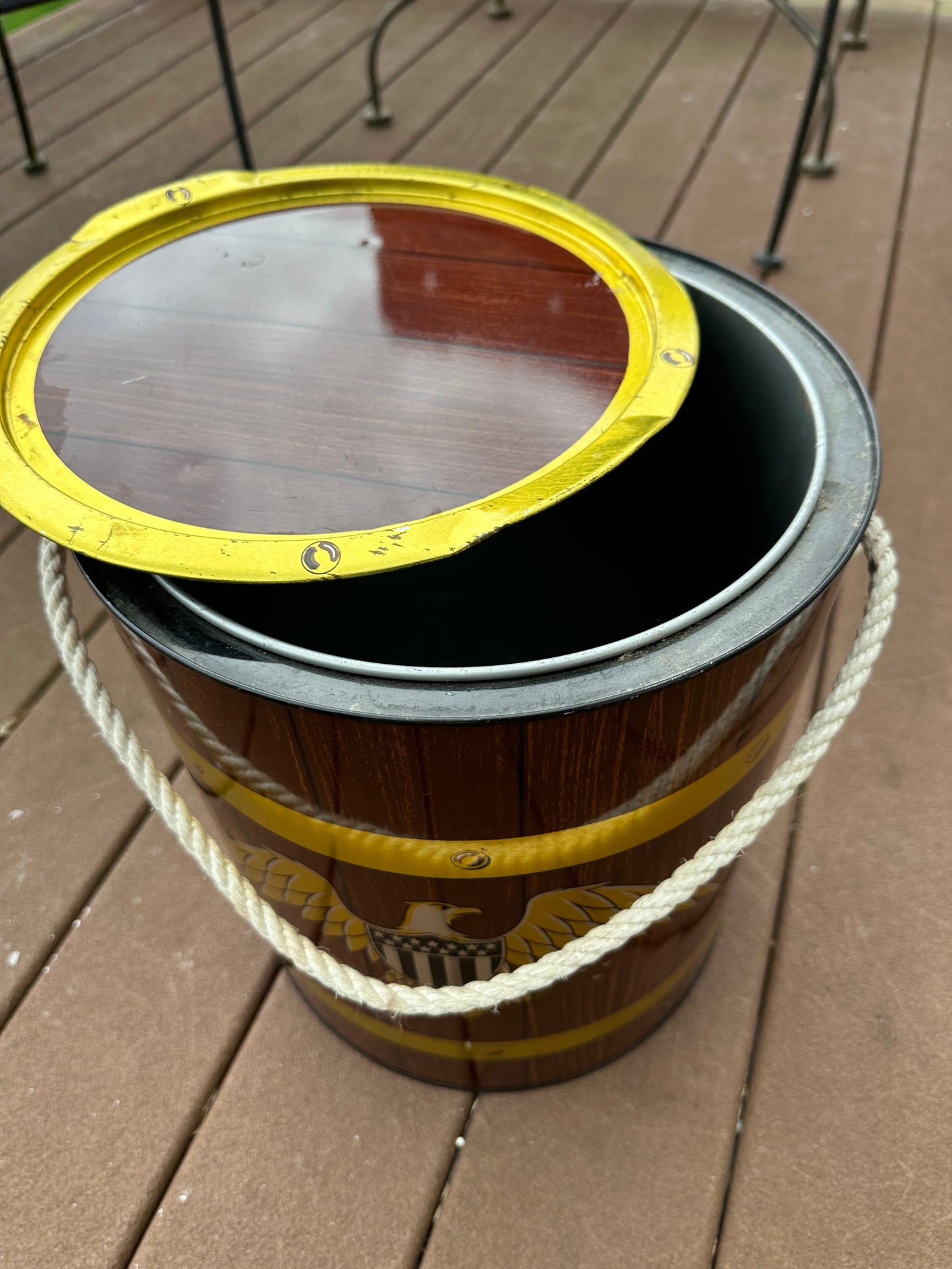 Vintage 1967 Metal Eagle Drum Cooler – Retro Carry Cooler, Movie Prop