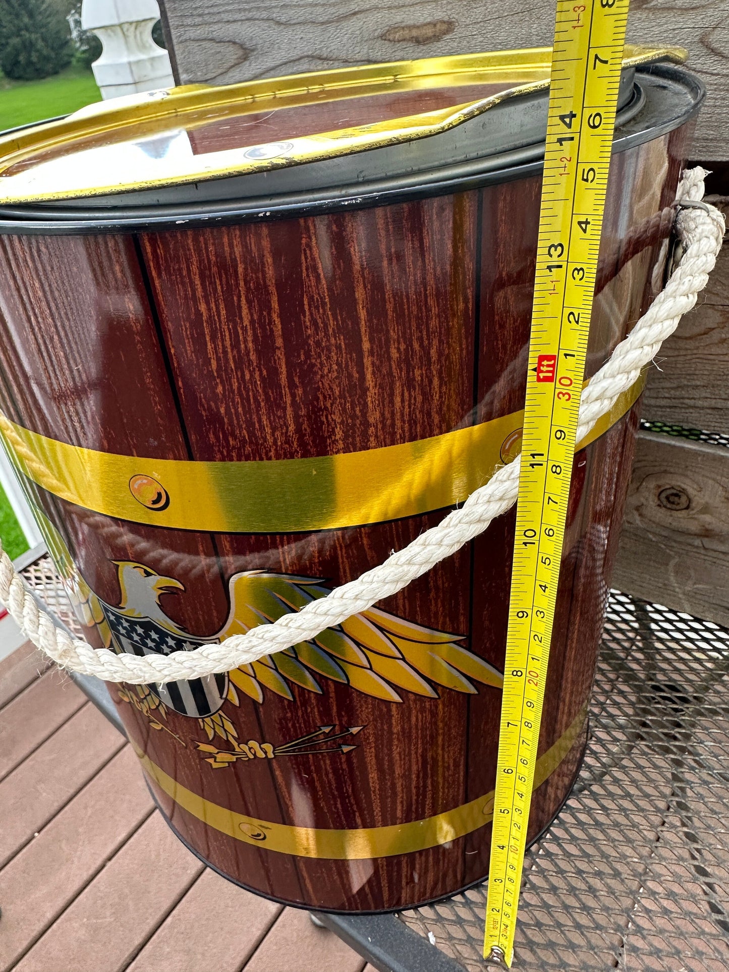 Vintage 1967 Metal Eagle Drum Cooler – Retro Carry Cooler, Movie Prop