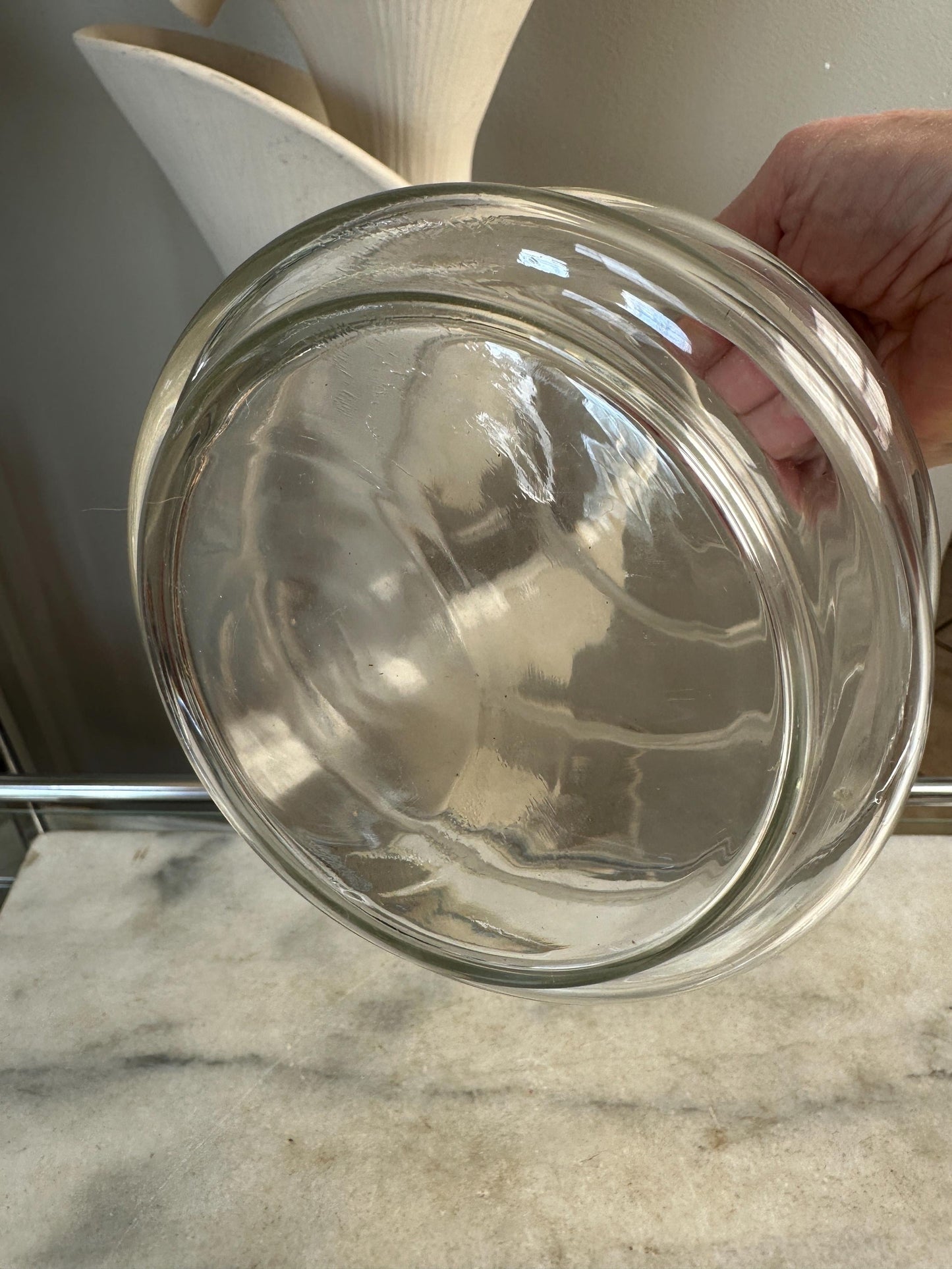 Vintage Christmas Tree Candy Dish: Large Clear Glass Apothecary Jar