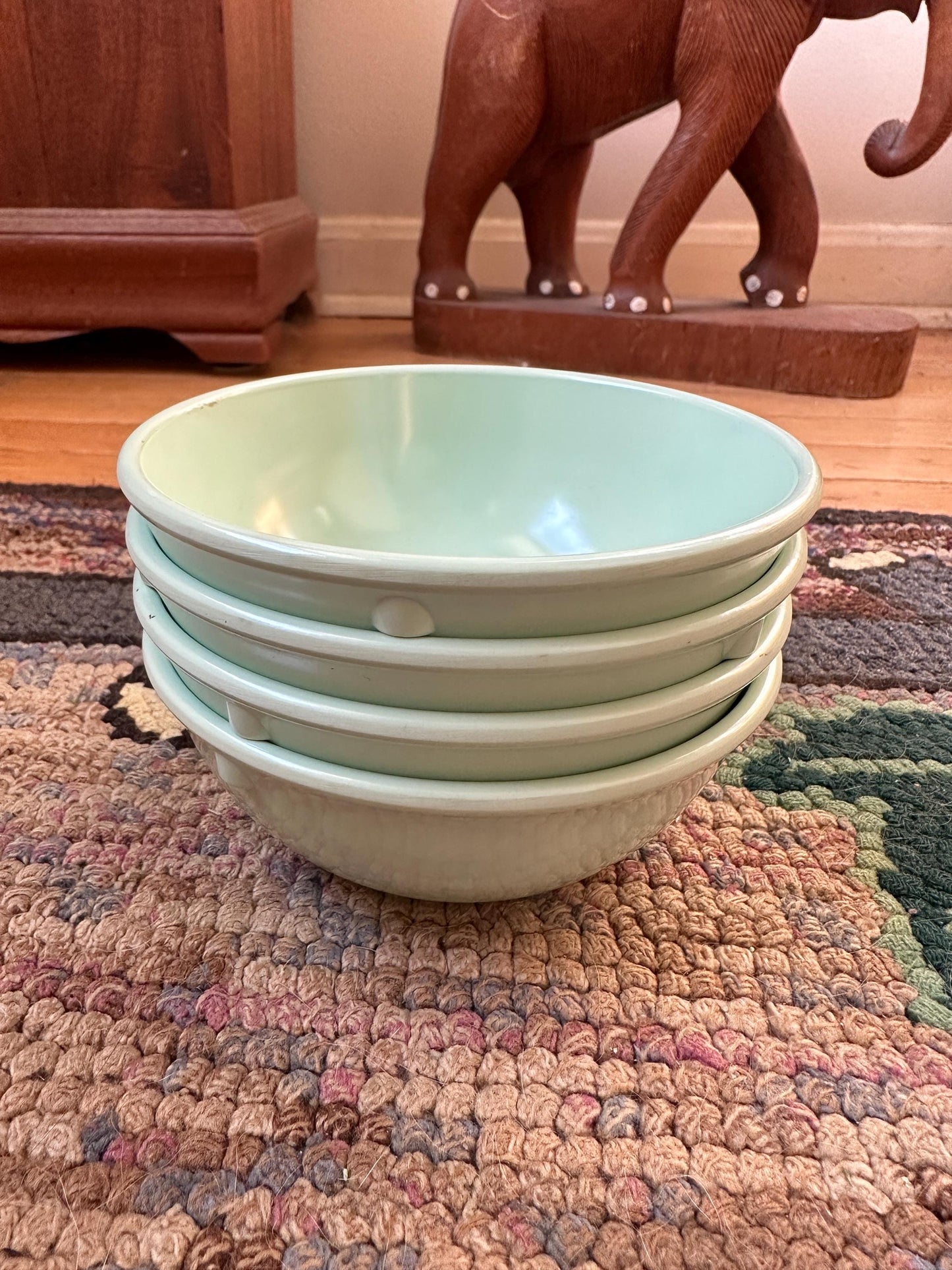 Vintage Mint Green Melmac Bowls: Prolon Florence Set of 4