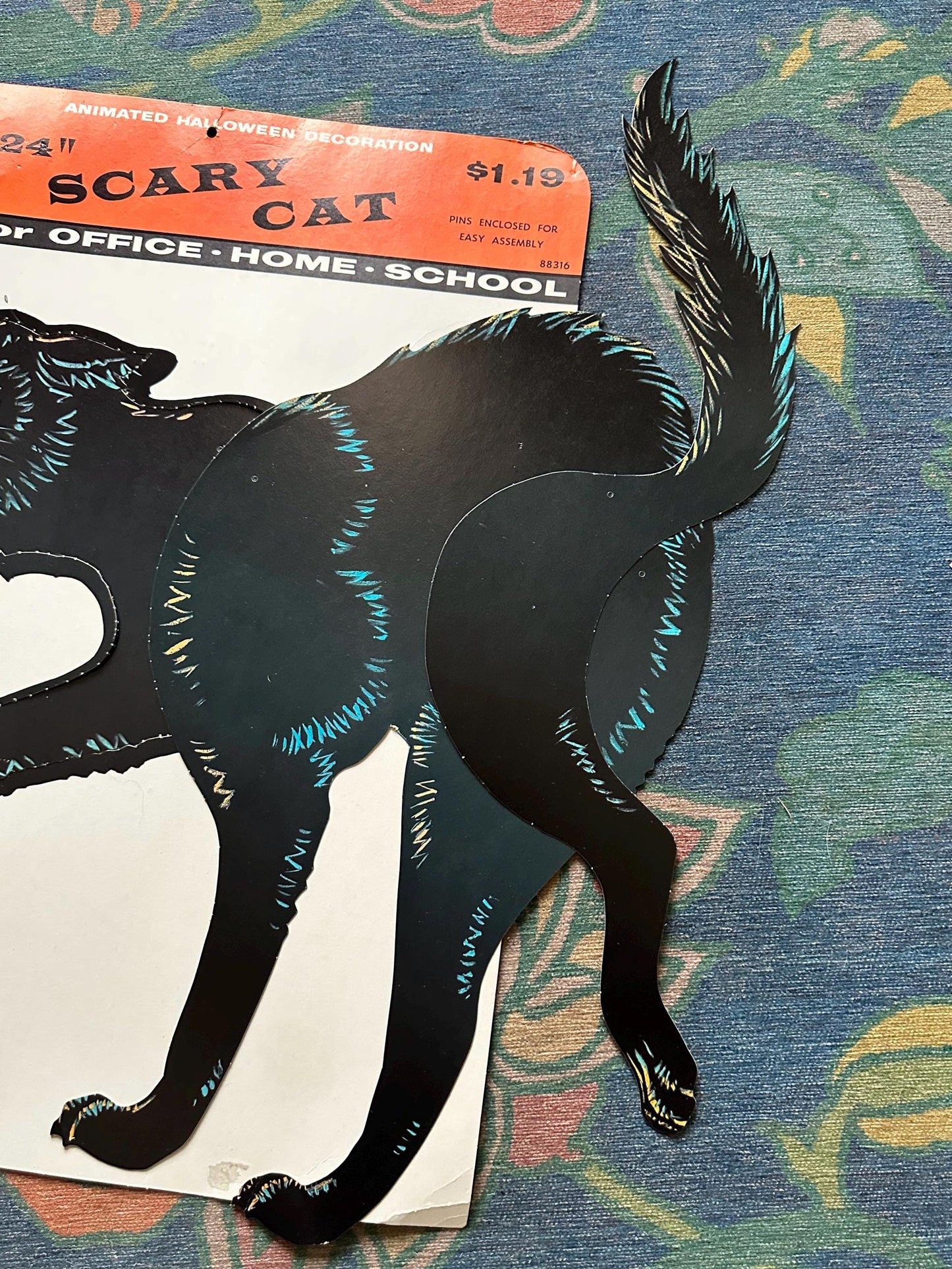 Vintage Eureka Halloween 24” Animated Black Scary Cat W/ Original Packaging VG