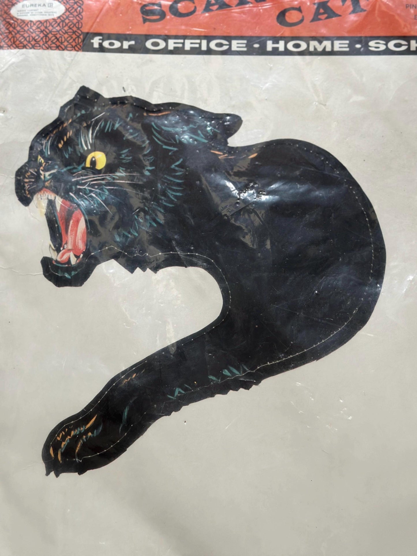 Vintage Eureka Halloween 24” Animated Black Scary Cat W/ Original Packaging VG