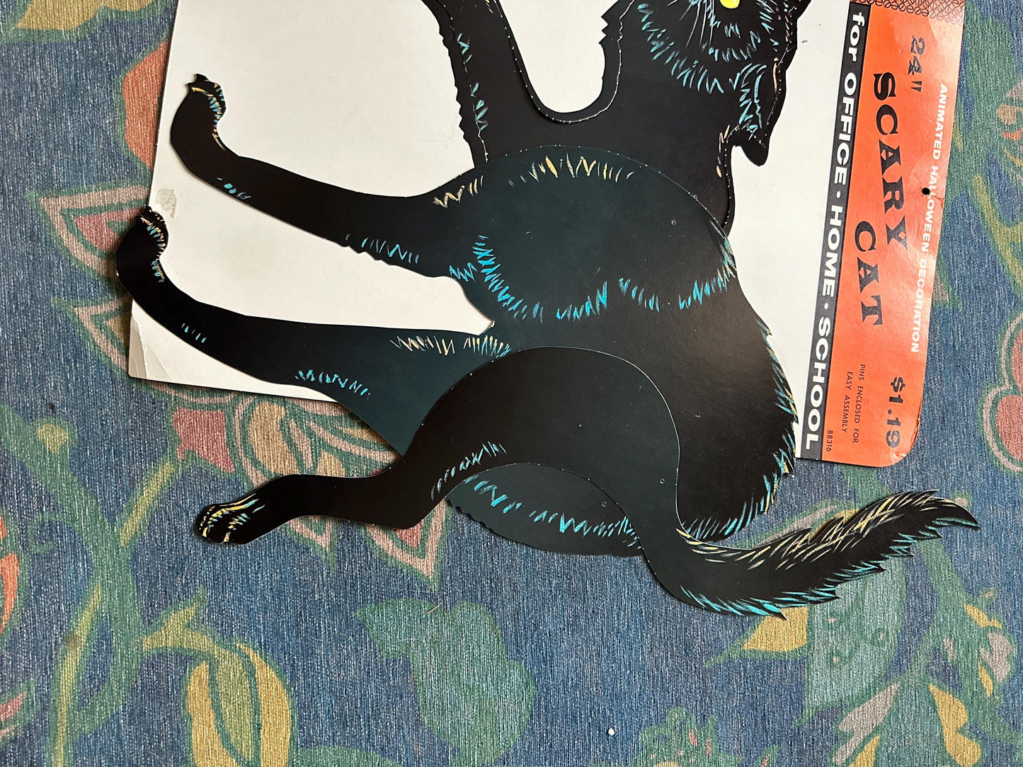 Vintage Eureka Halloween 24” Animated Black Scary Cat W/ Original Packaging VG