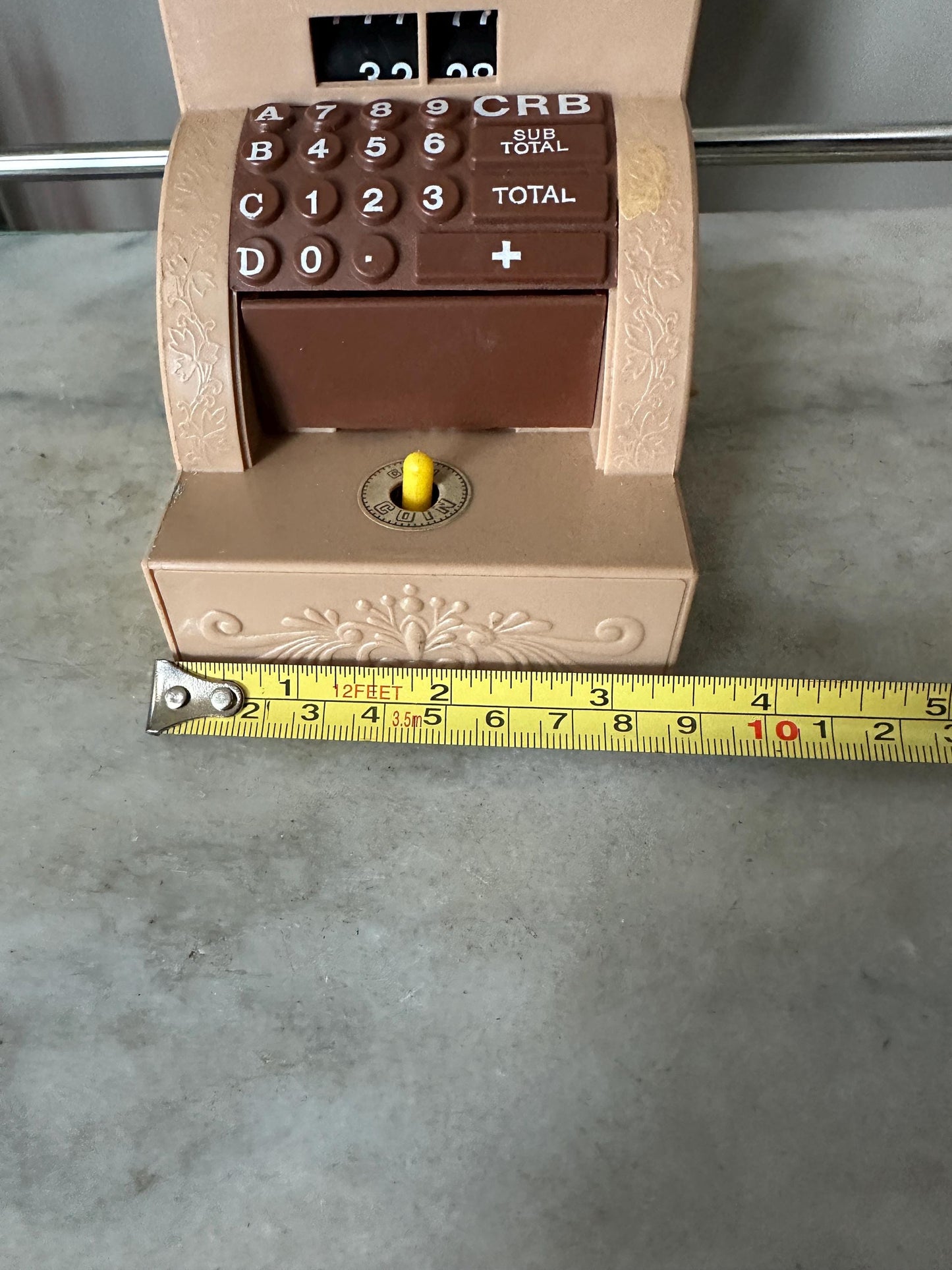 Vintage Wind-Up Cash Register Bank: 1970s Retro Coin Toy