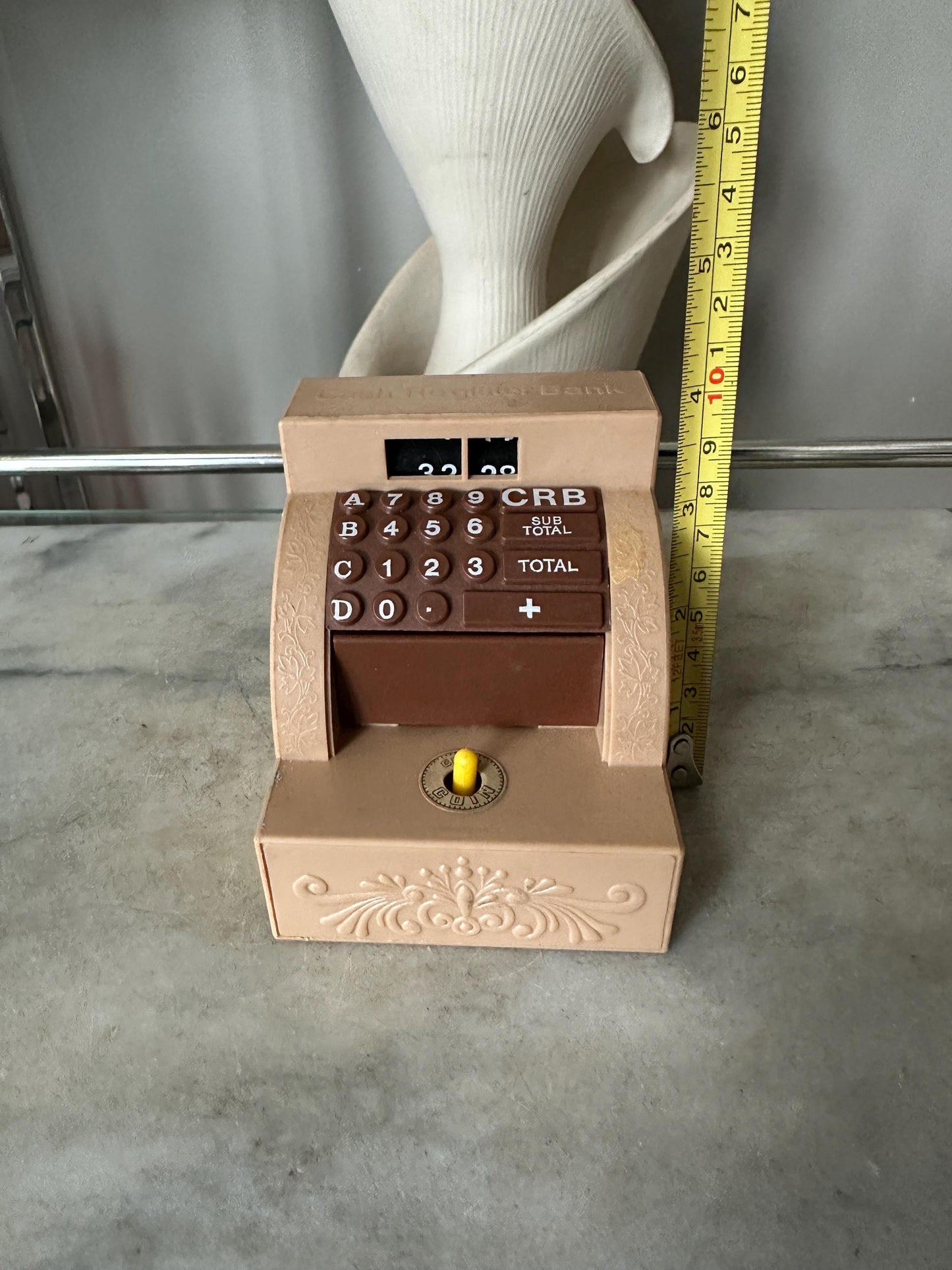 Vintage Wind-Up Cash Register Bank: 1970s Retro Coin Toy