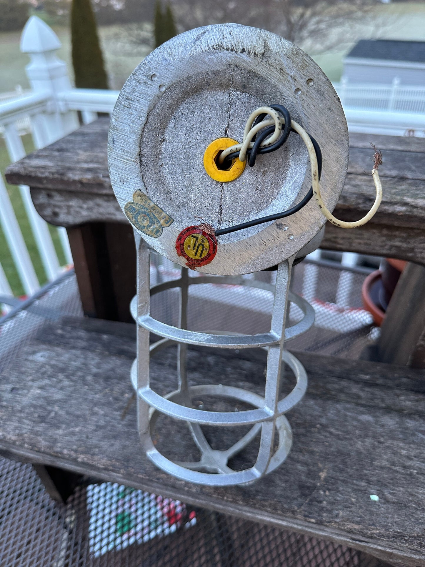 1950s PERFECLITE Aluminum Cage Light - MCM Industrial Vapor Proof Wall Mount