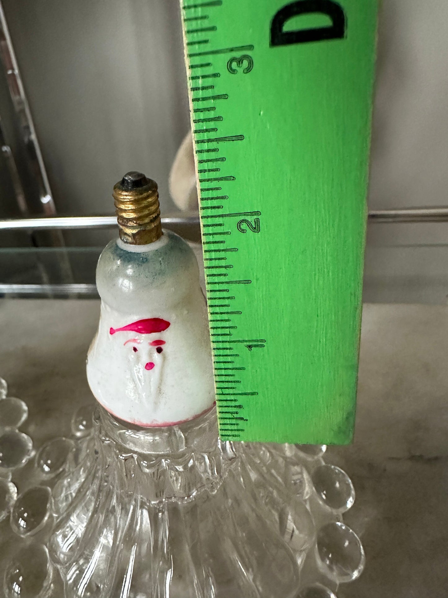 Antique 1930s Santa Milk Glass Christmas Light Bulbs, Set of 2 bulbs