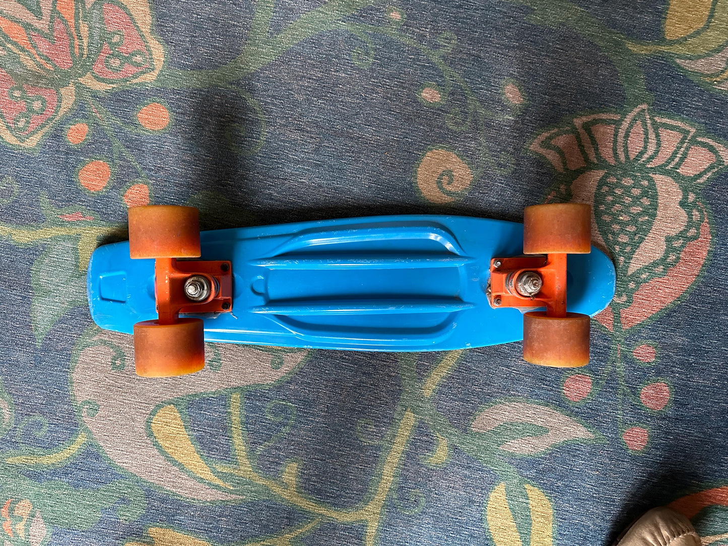 22” No Fear Penny Style Cruiser Skateboard Blue Deck Orange Wheels Orange Trucks