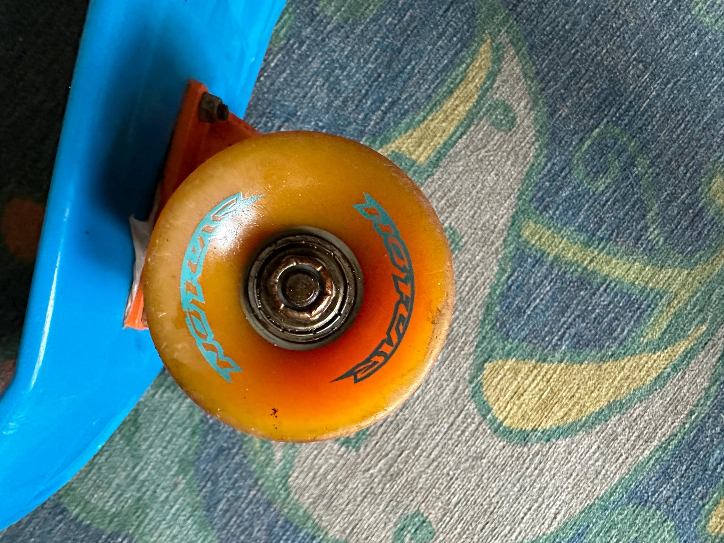 22” No Fear Penny Style Cruiser Skateboard Blue Deck Orange Wheels Orange Trucks