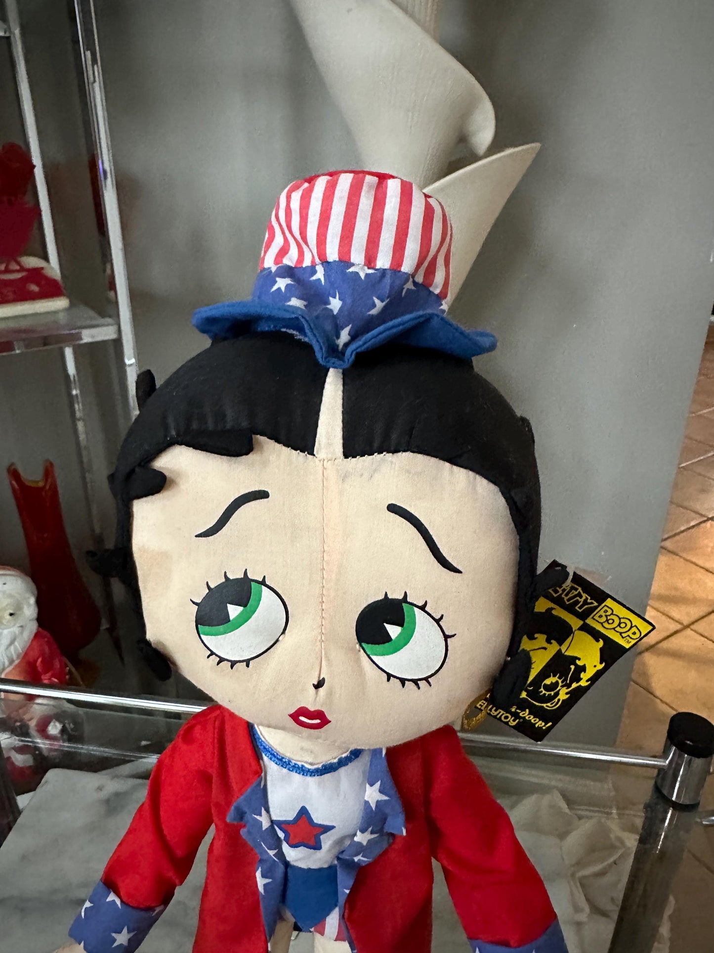 2004  Kellytoy "Patriotic Betty" Betty Boop 20" Stuffed Cotton Doll