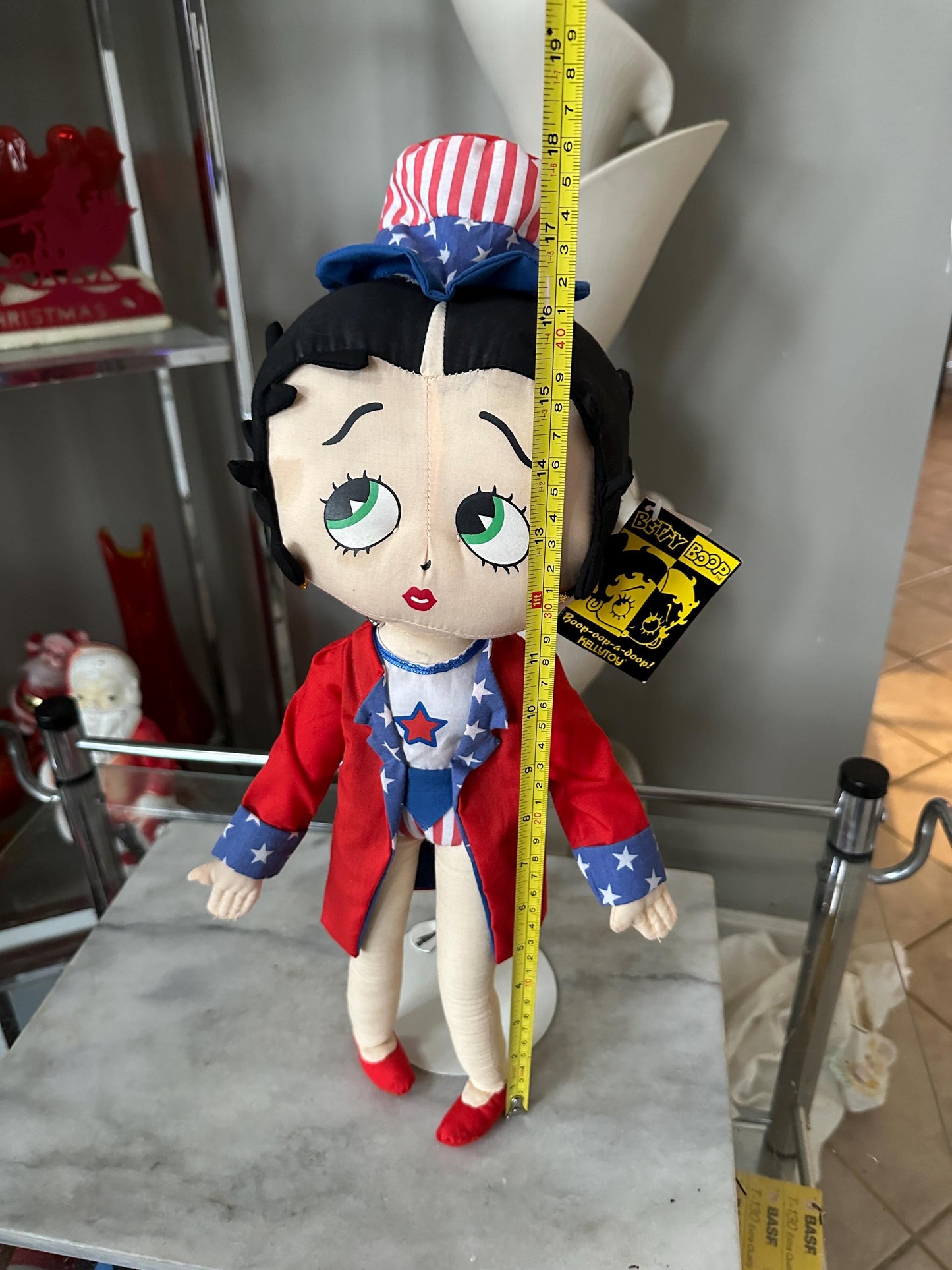 2004  Kellytoy "Patriotic Betty" Betty Boop 20" Stuffed Cotton Doll