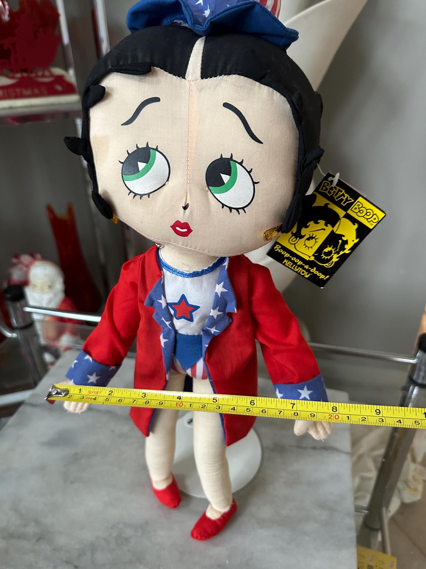 2004  Kellytoy "Patriotic Betty" Betty Boop 20" Stuffed Cotton Doll