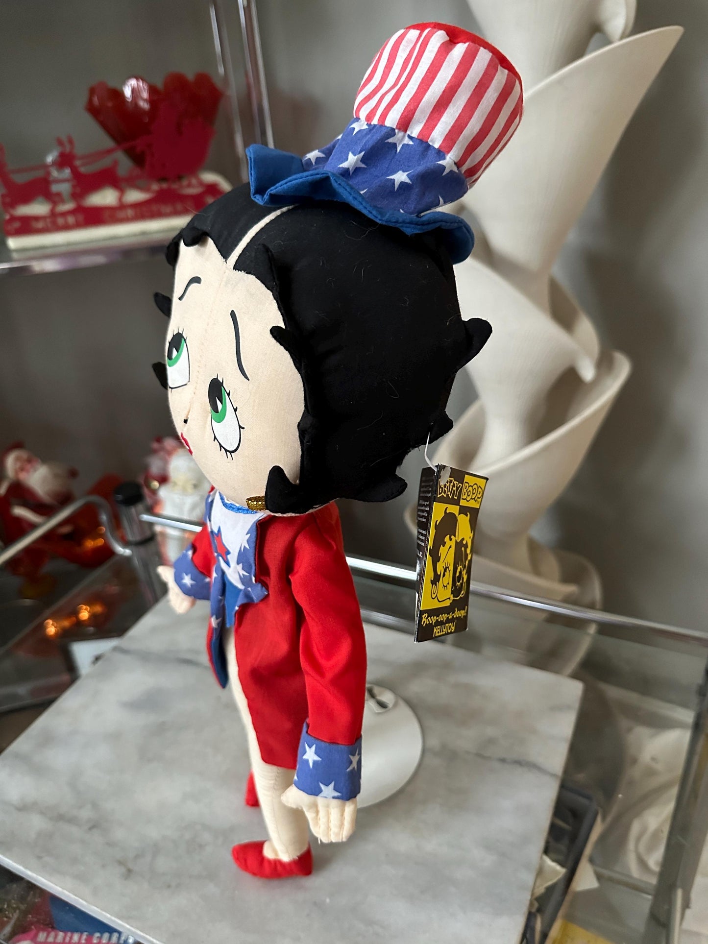 2004  Kellytoy "Patriotic Betty" Betty Boop 20" Stuffed Cotton Doll