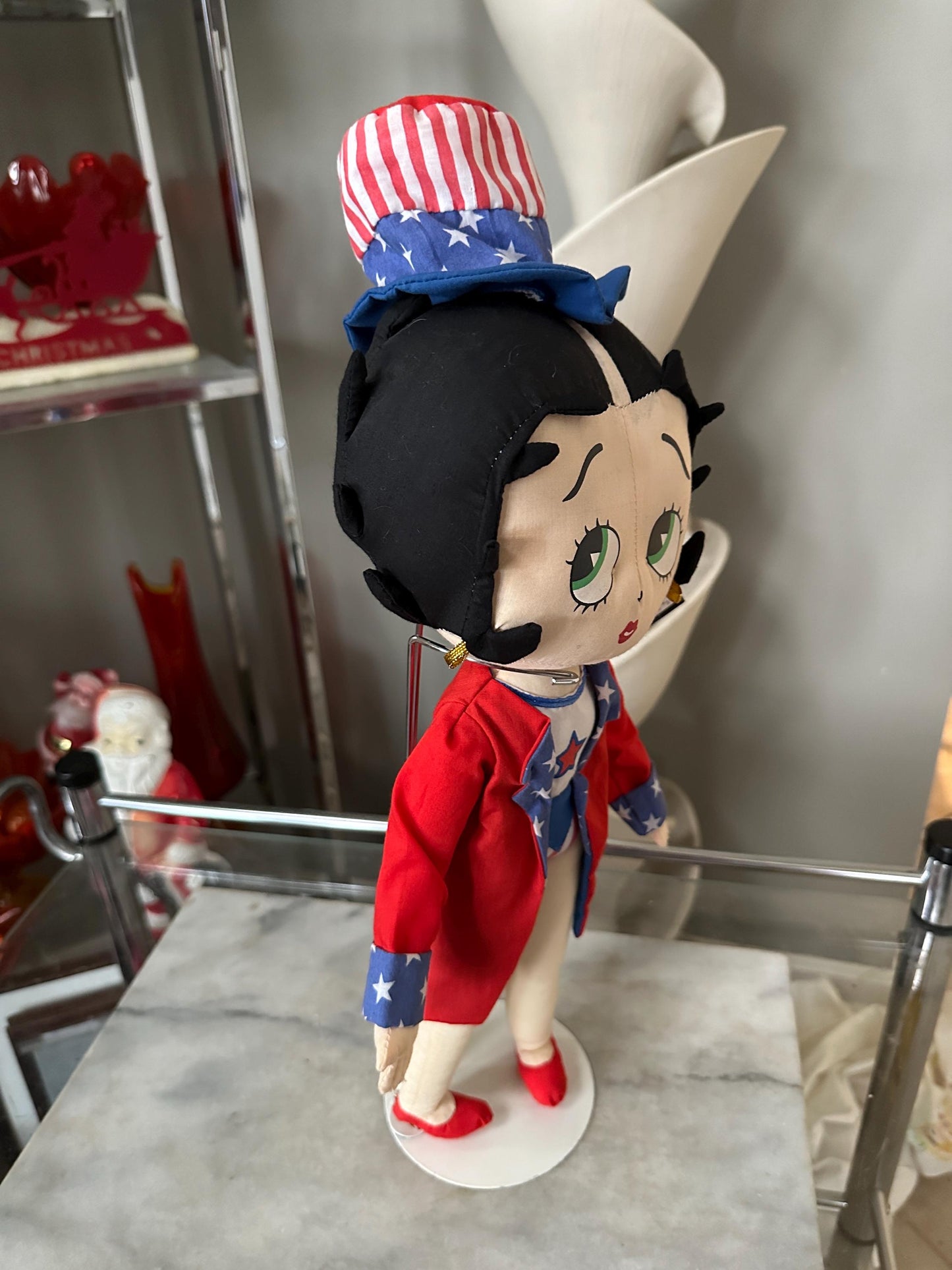 2004  Kellytoy "Patriotic Betty" Betty Boop 20" Stuffed Cotton Doll