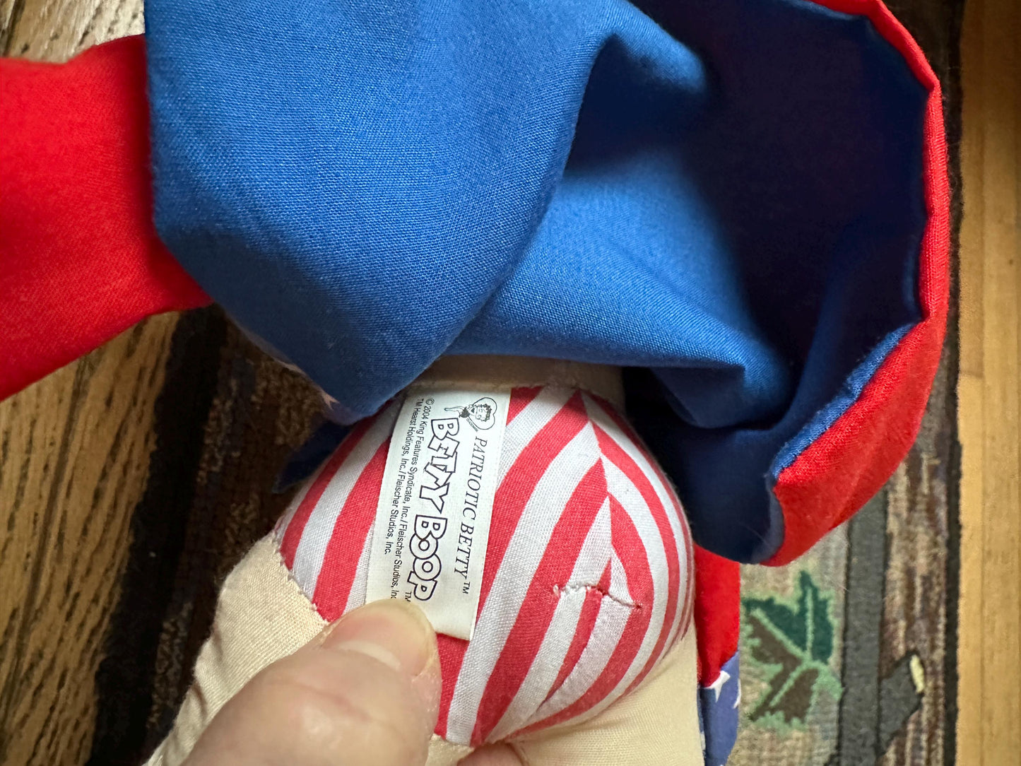 2004  Kellytoy "Patriotic Betty" Betty Boop 20" Stuffed Cotton Doll