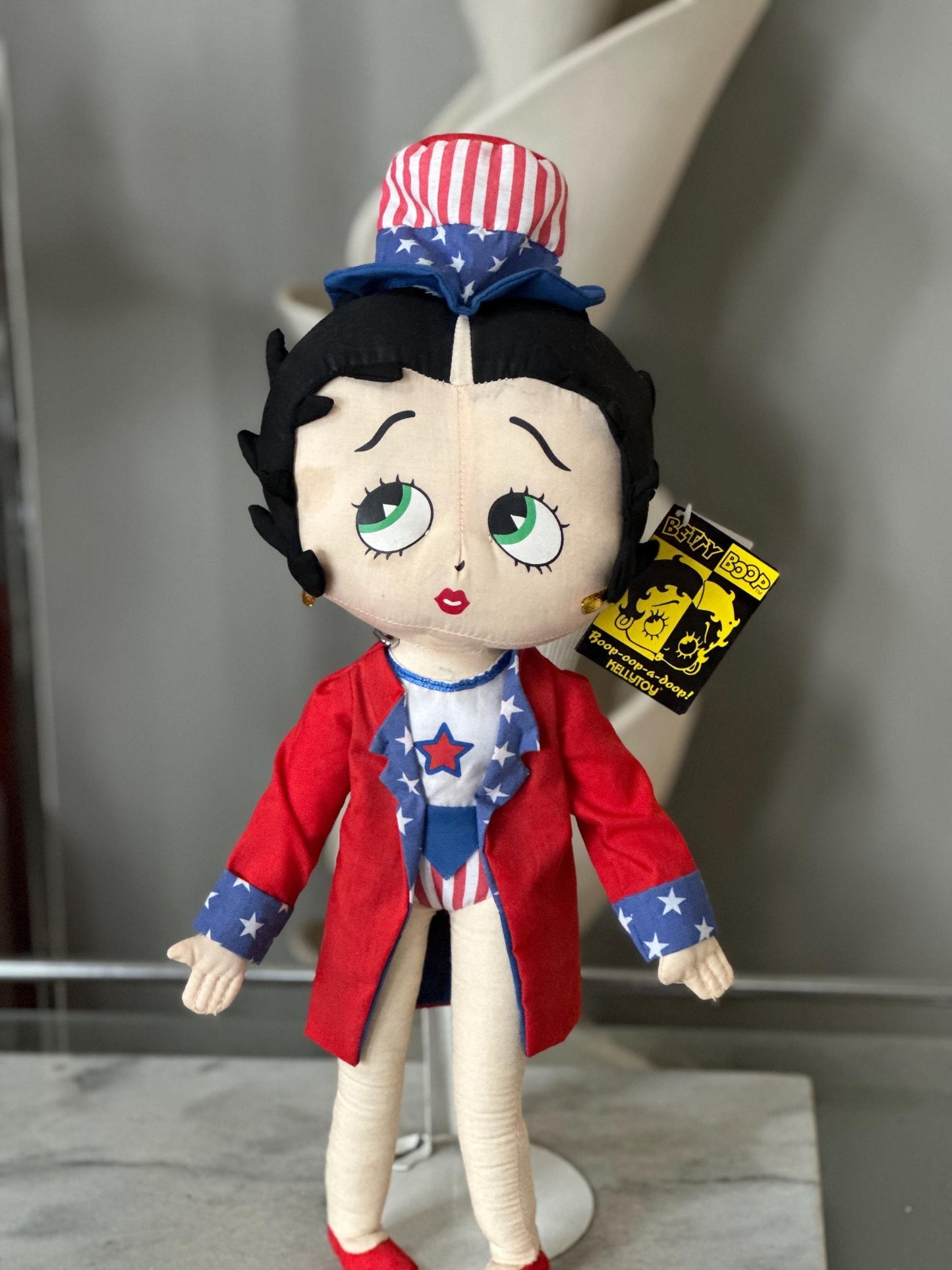 2004  Kellytoy "Patriotic Betty" Betty Boop 20" Stuffed Cotton Doll