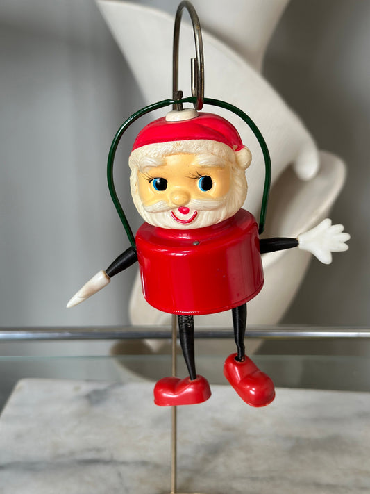 Vintage Christmas Dancing Santa Lantern Battery Operated Toy Lamp, Made by Marbo