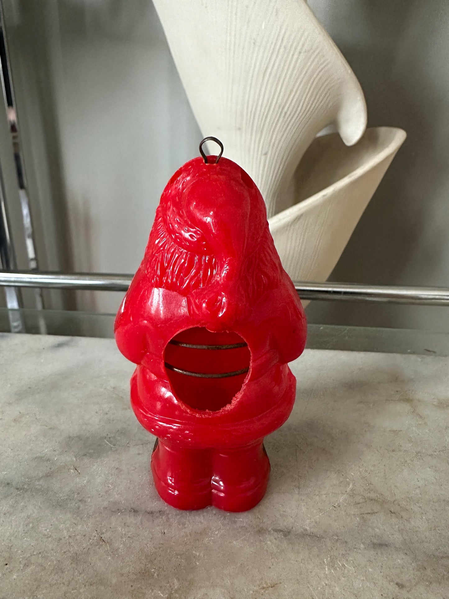 Vintage 1950s Celluloid Santa Claus Christmas Ornament Bulb Cover